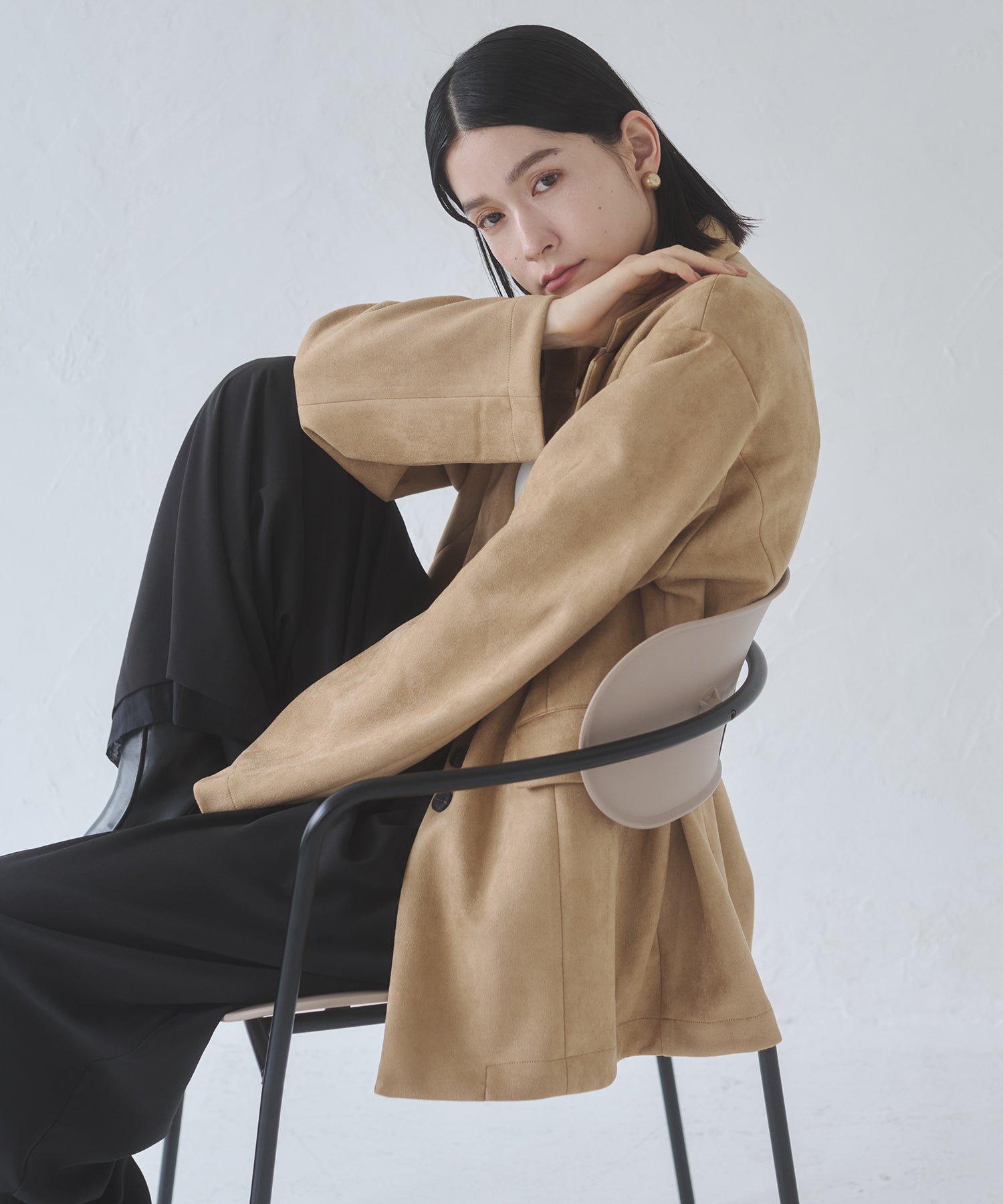 フェイクスウェード テーラードジャケット