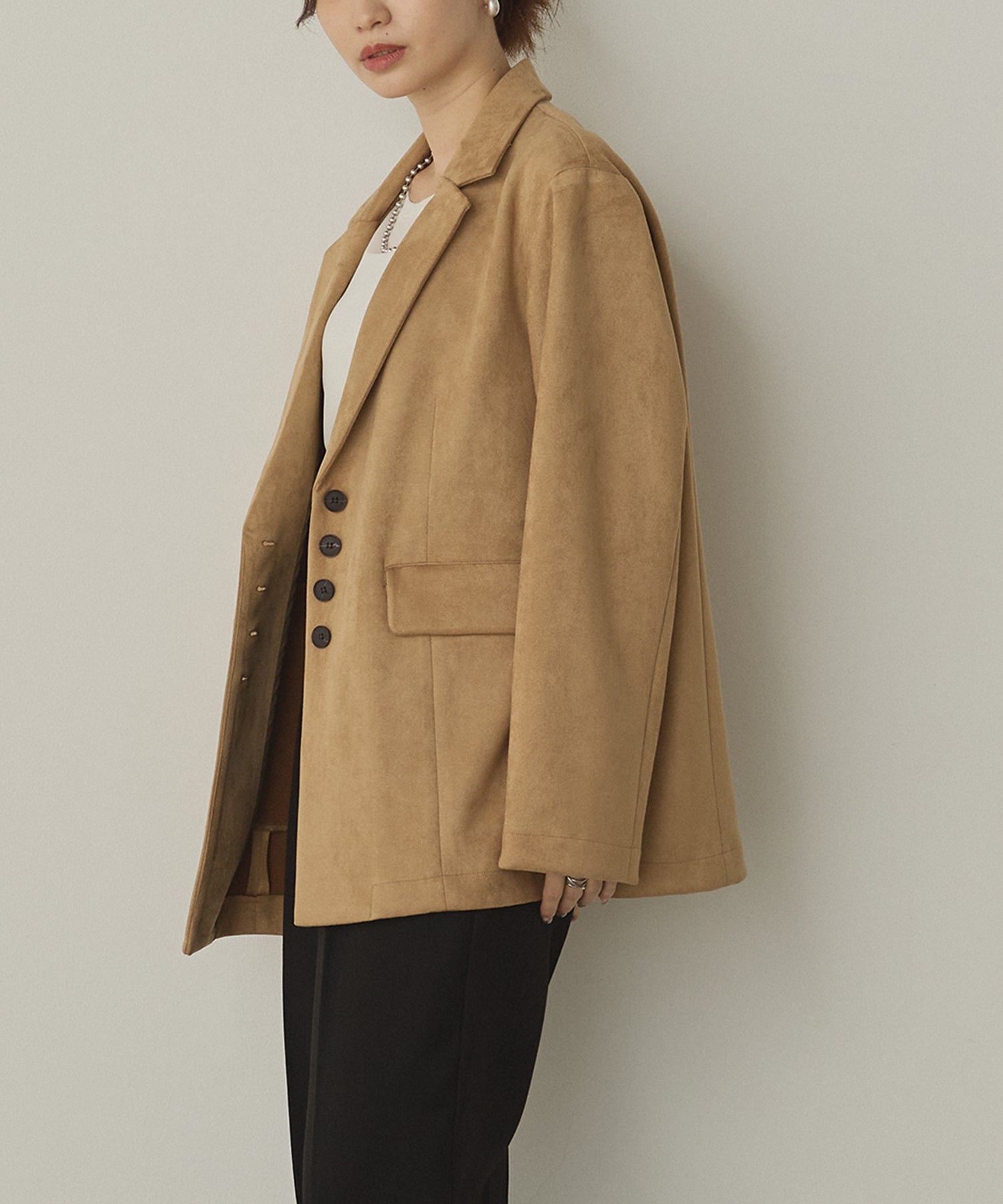 フェイクスウェード テーラードジャケット