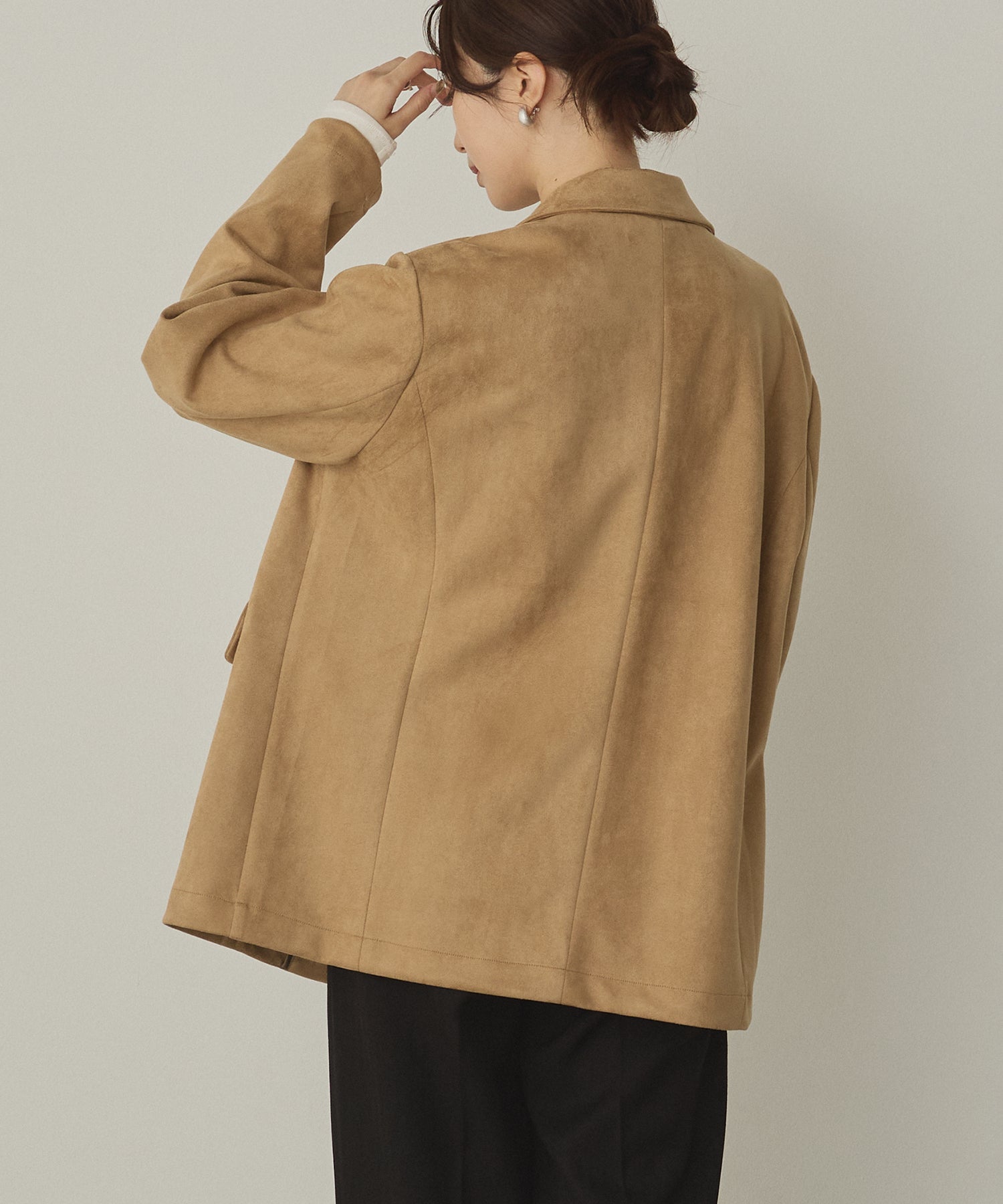 フェイクスウェード テーラードジャケット