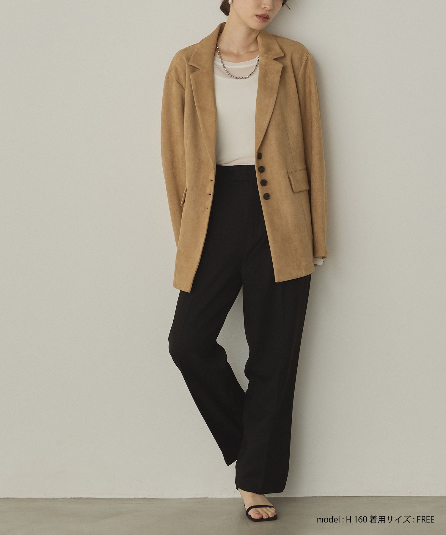 フェイクスウェード テーラードジャケット