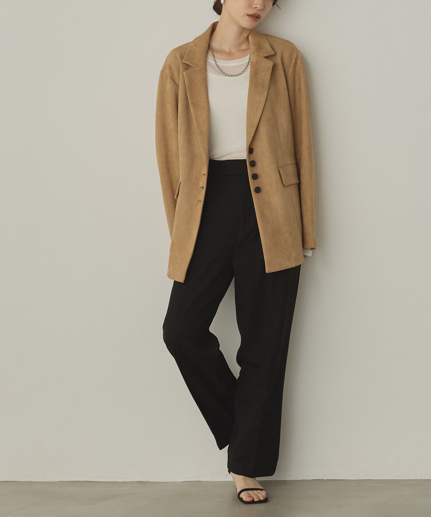 フェイクスウェード テーラードジャケット