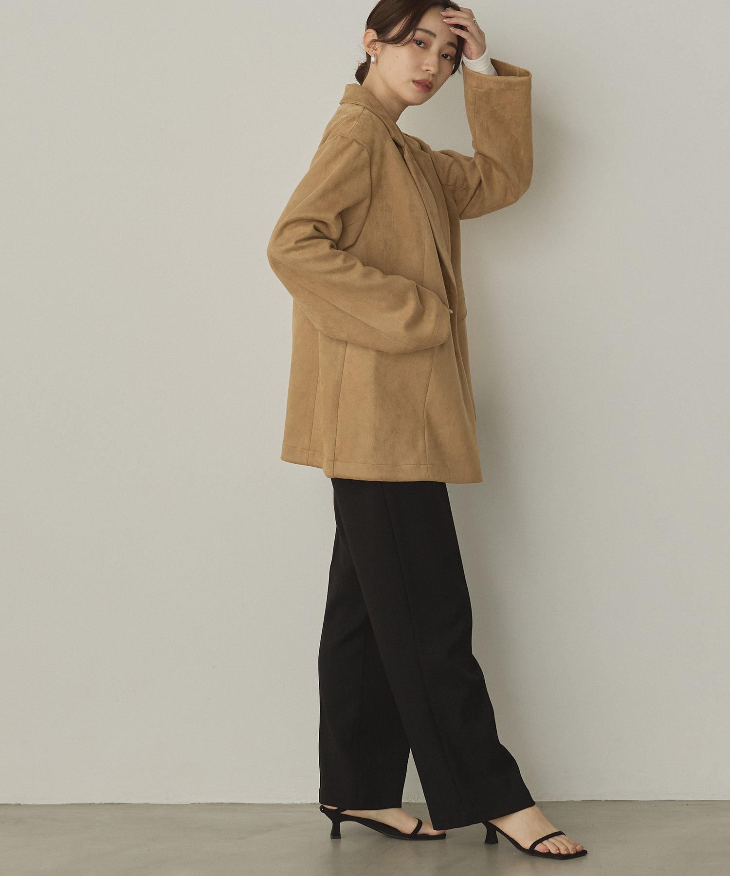 フェイクスウェード テーラードジャケット