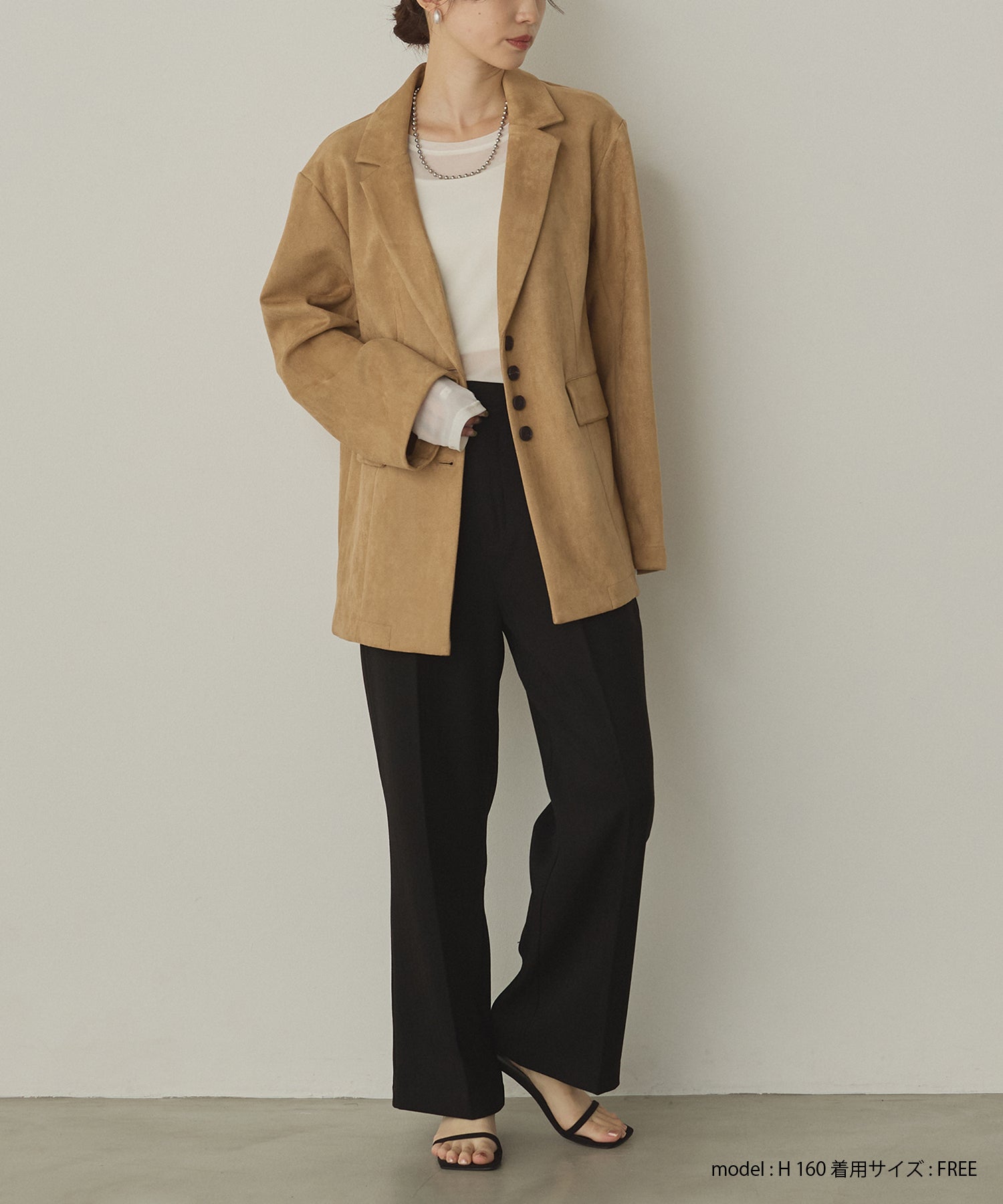 フェイクスウェード テーラードジャケット