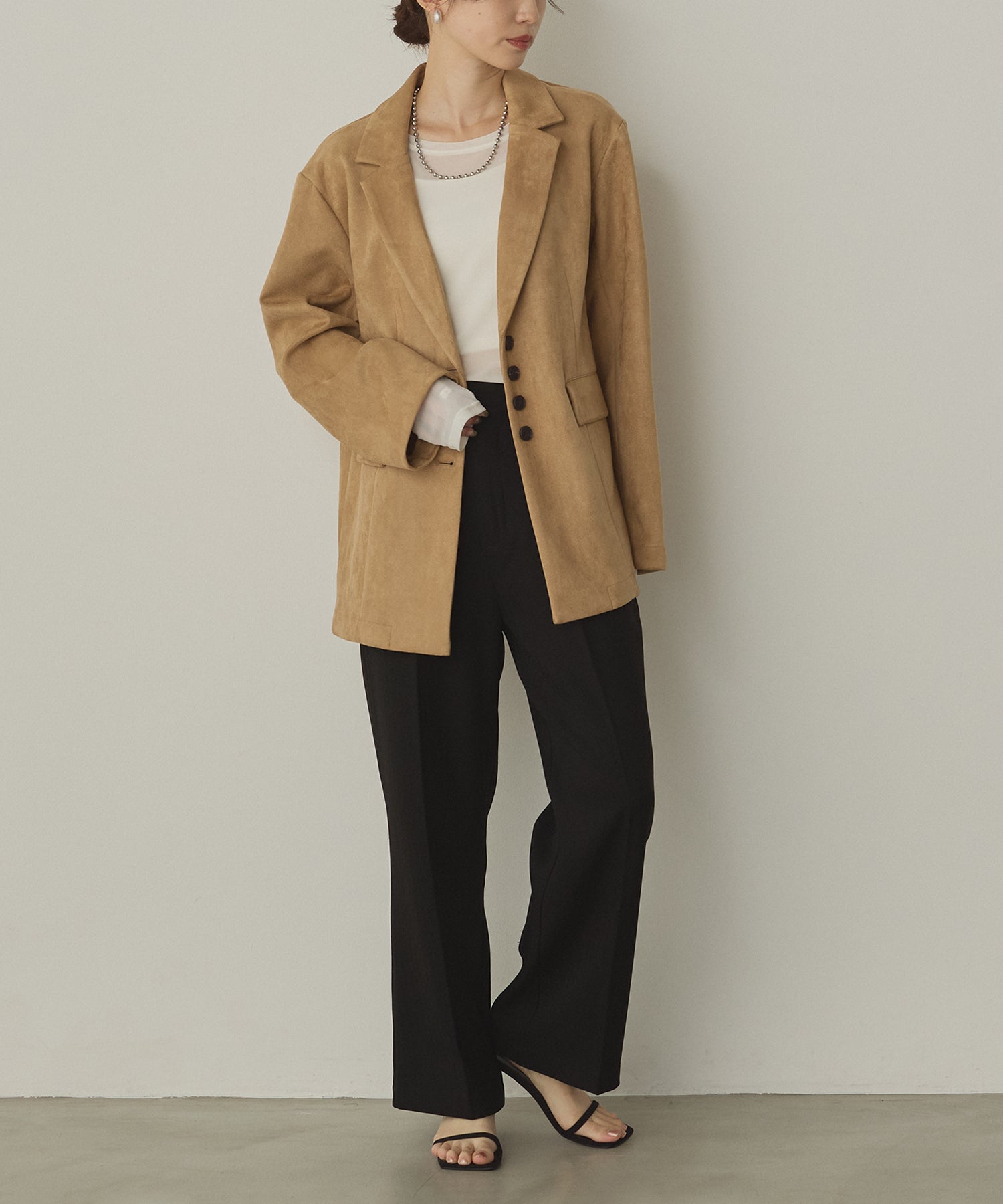 フェイクスウェード テーラードジャケット