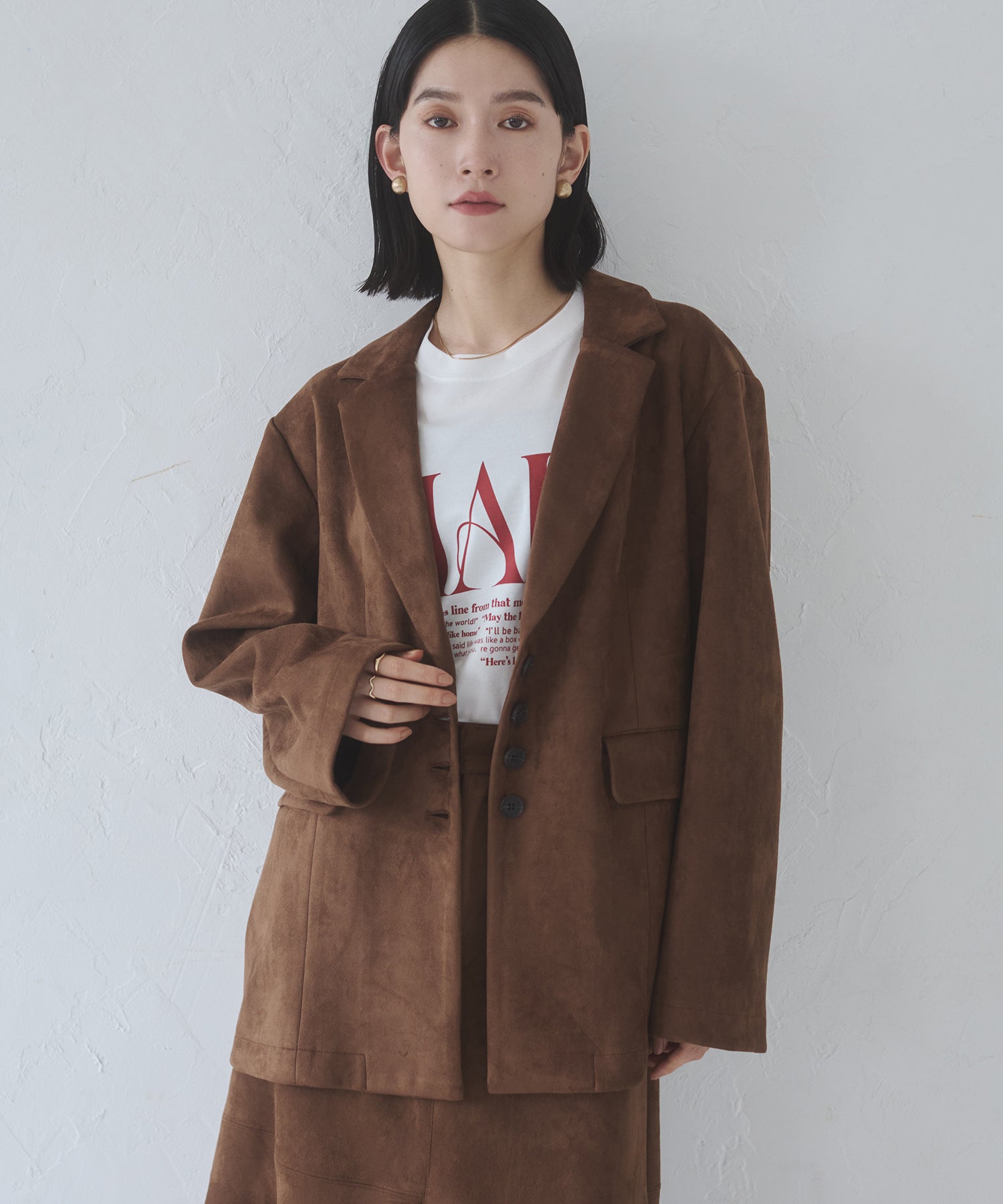 フェイクスウェード テーラードジャケット