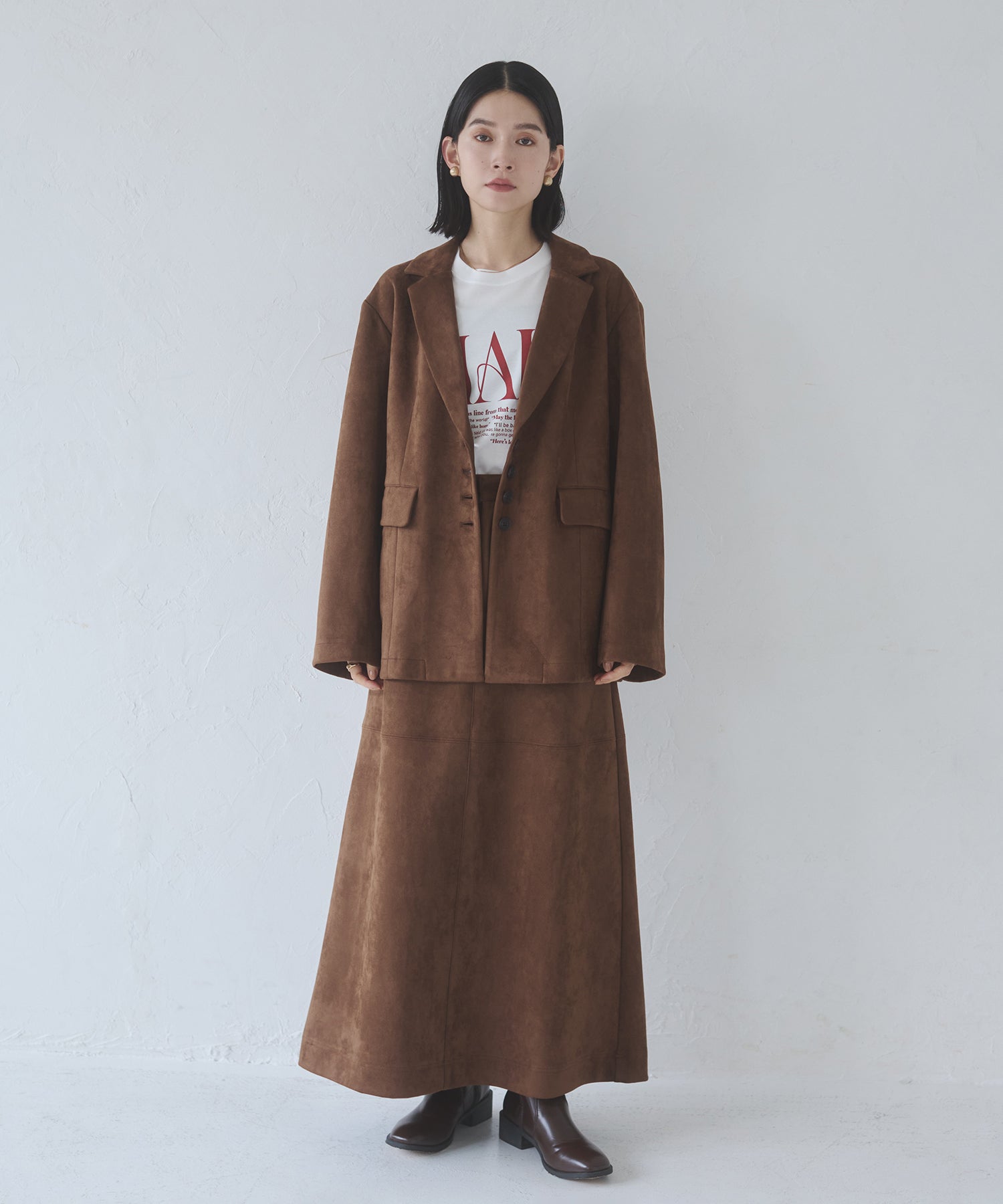 フェイクスウェード テーラードジャケット