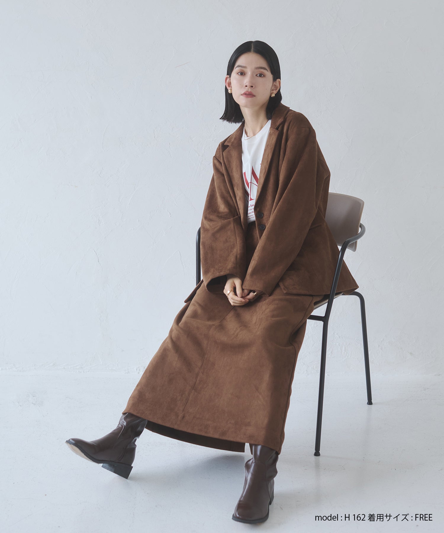 フェイクスウェード テーラードジャケット