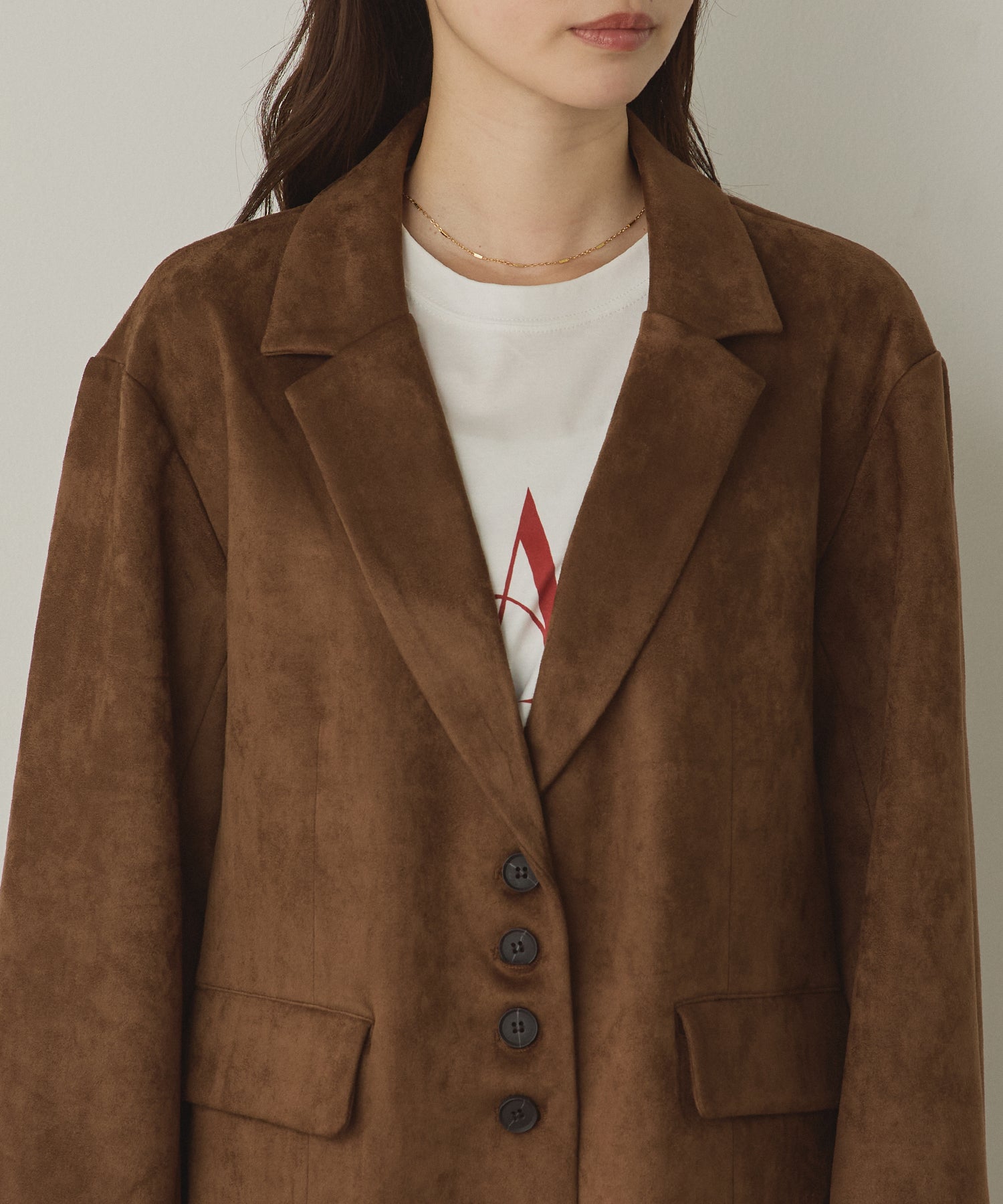 フェイクスウェード テーラードジャケット