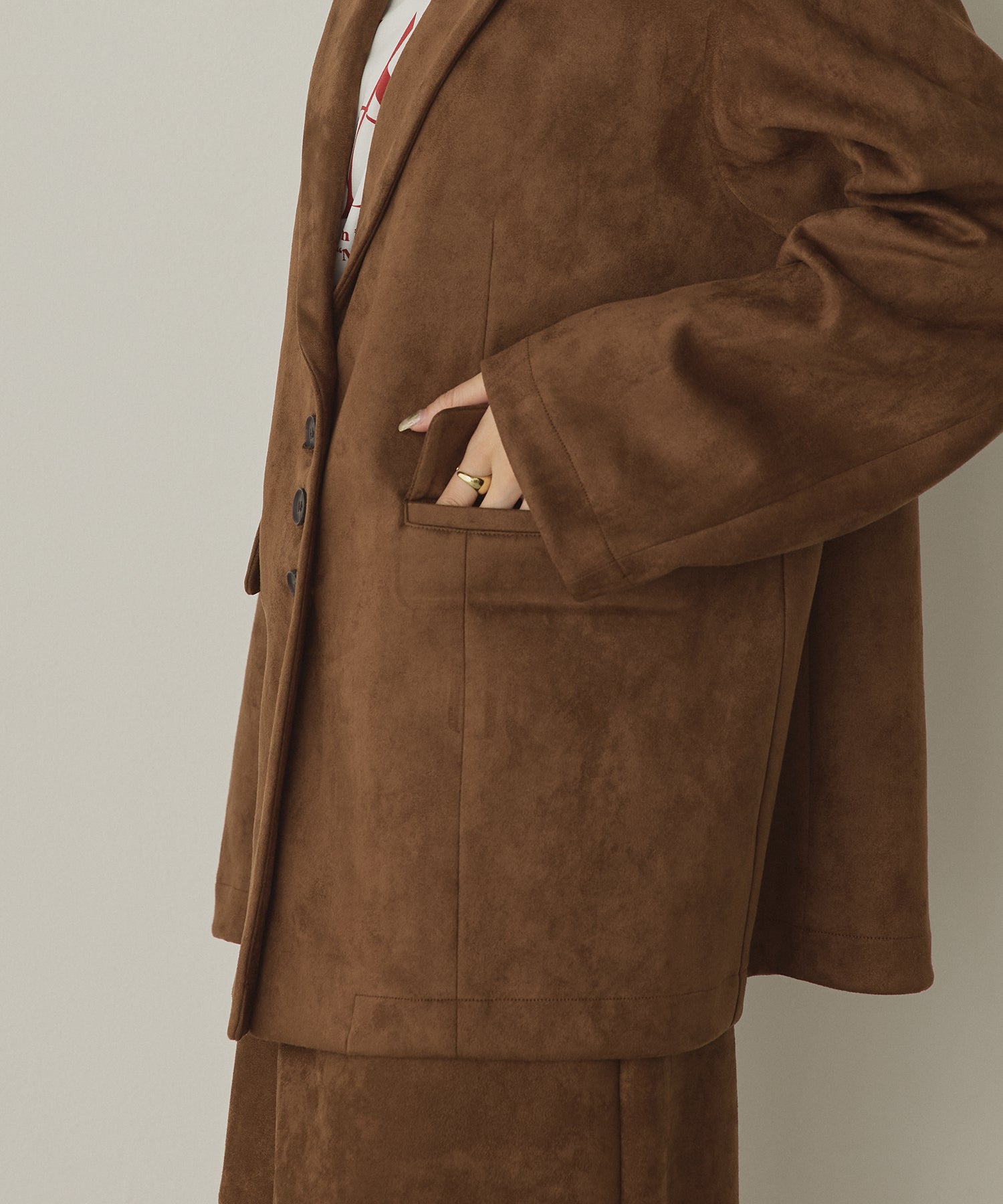 フェイクスウェード テーラードジャケット