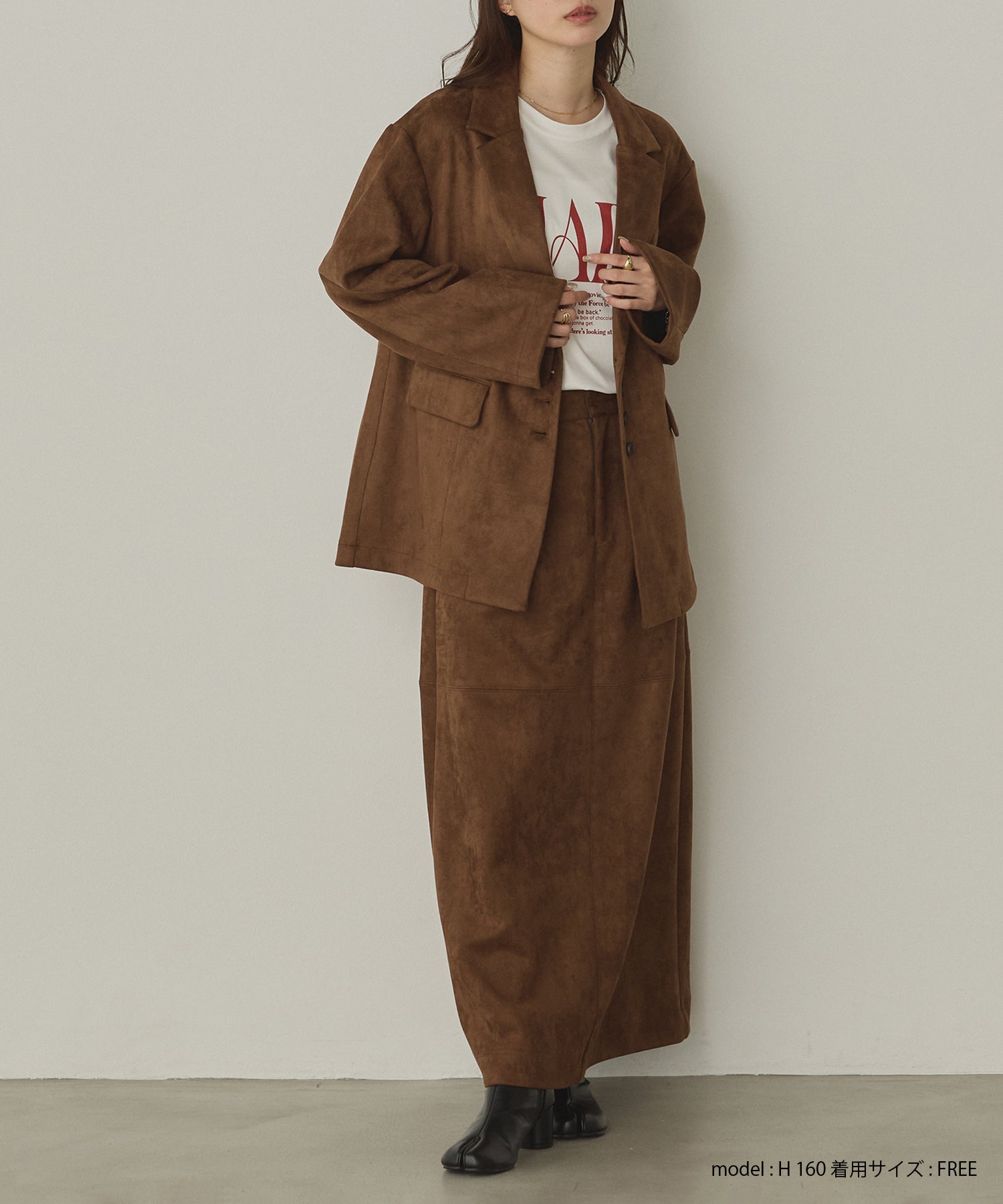 フェイクスウェード テーラードジャケット