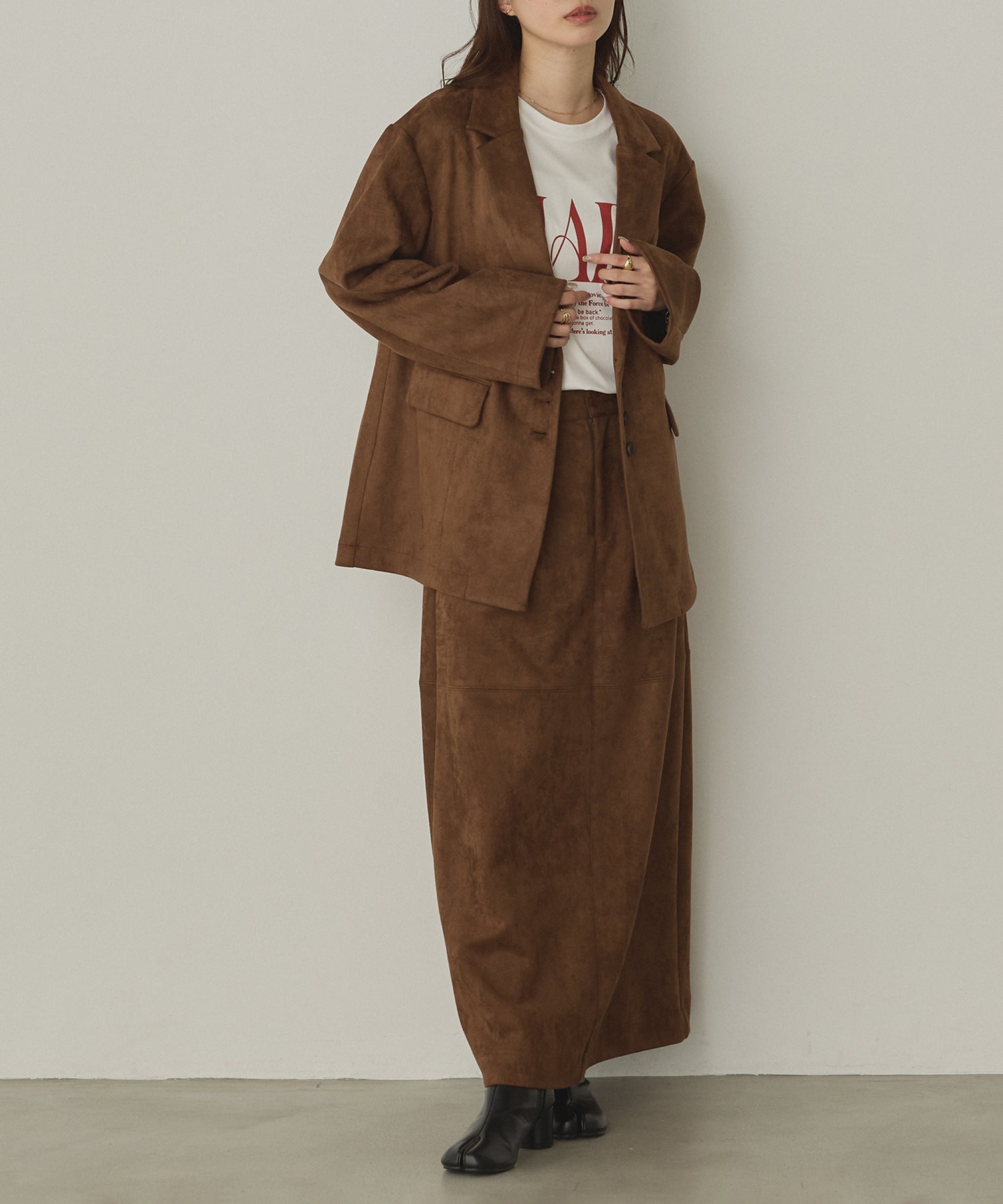 フェイクスウェード テーラードジャケット