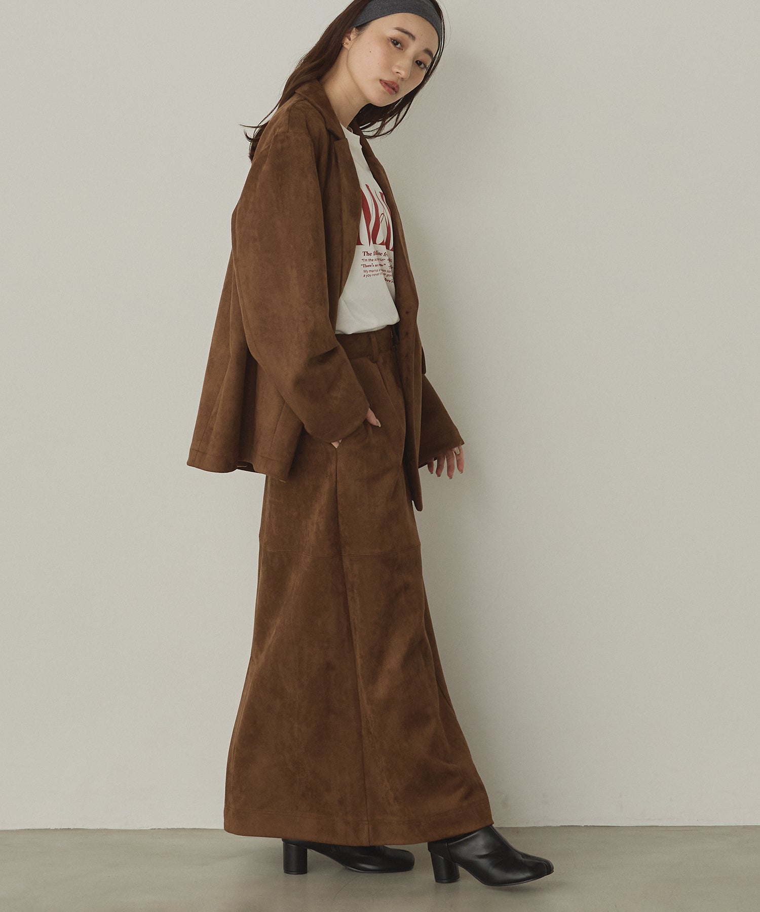 フェイクスウェード テーラードジャケット