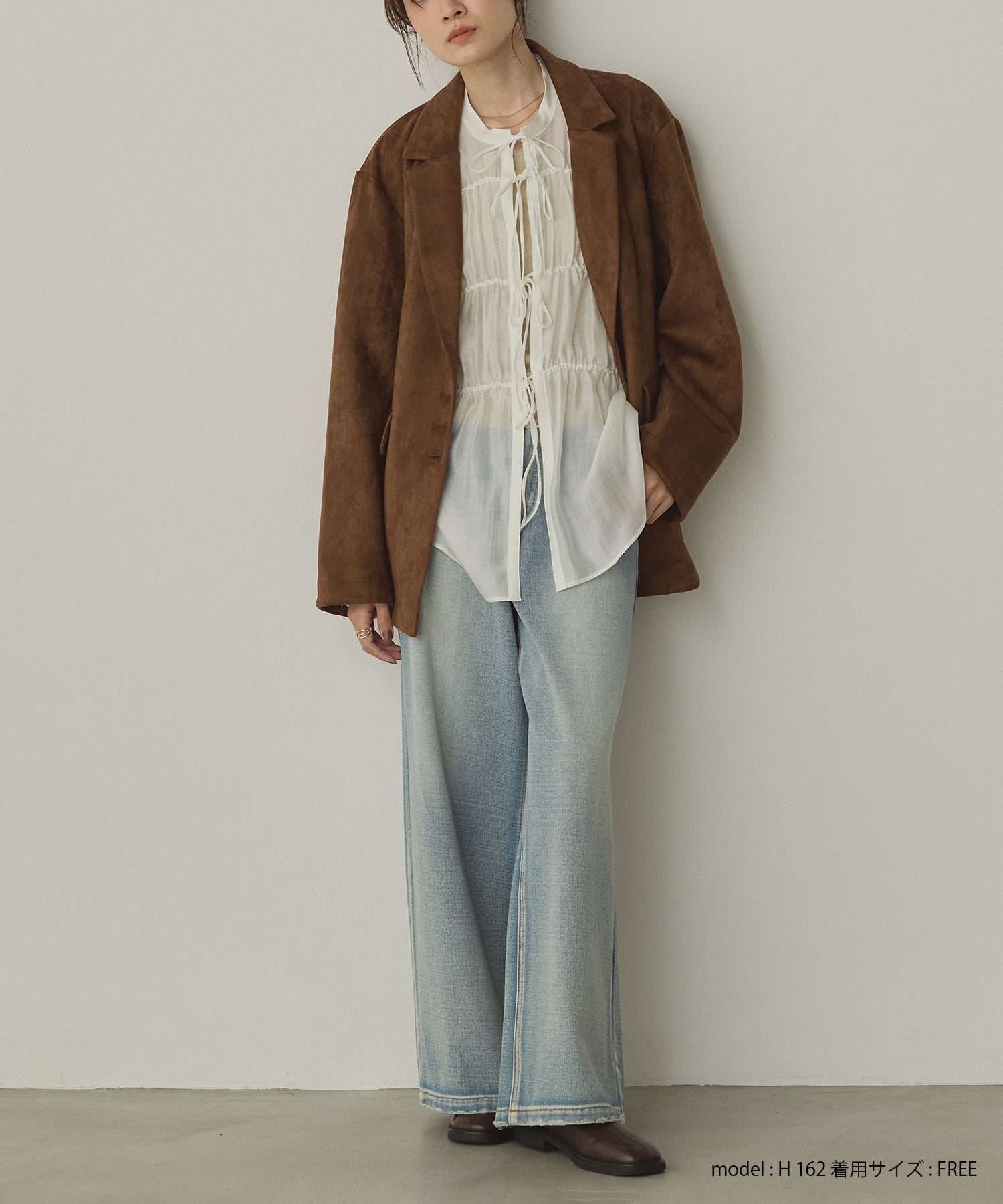 フェイクスウェード テーラードジャケット