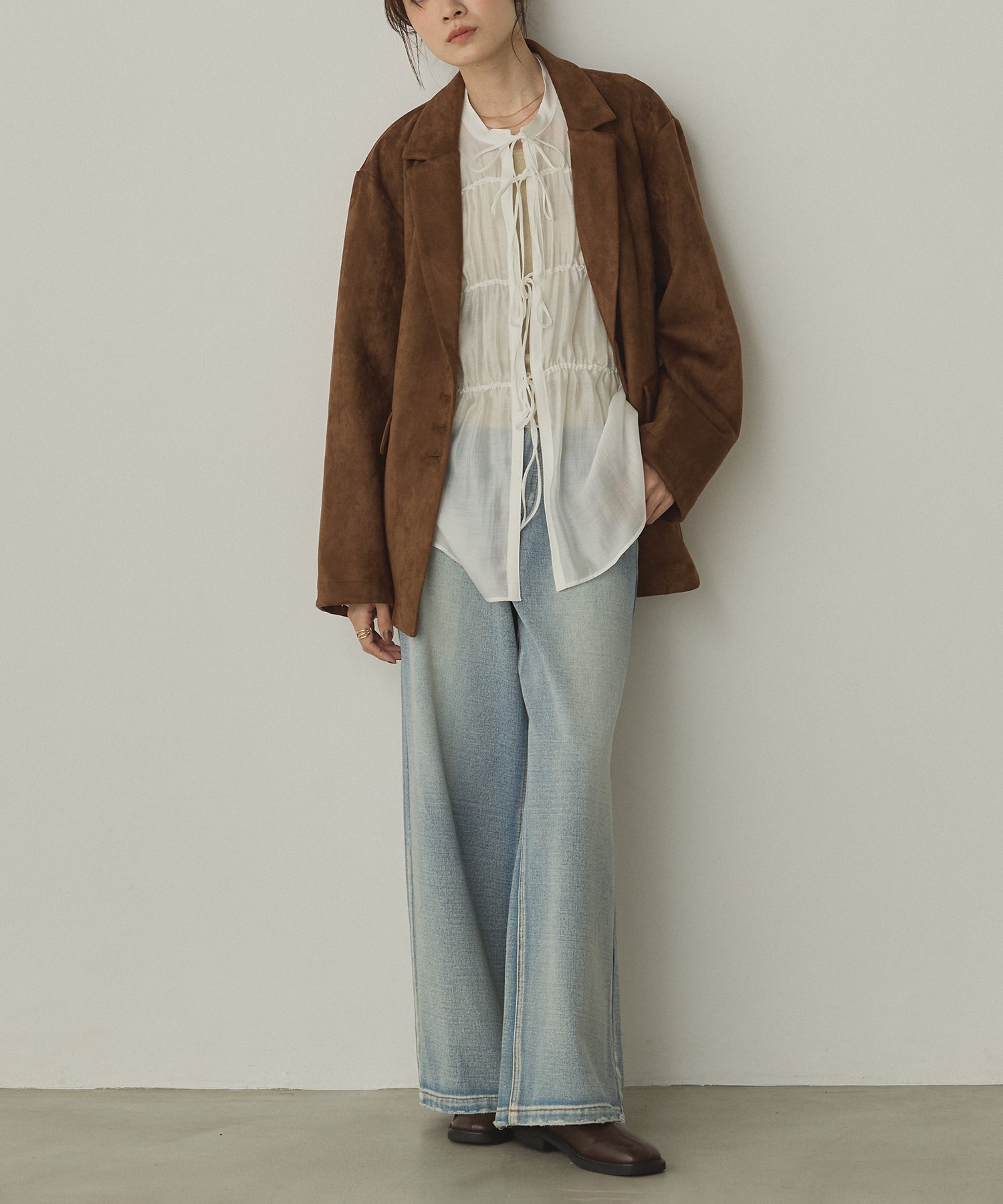 フェイクスウェード テーラードジャケット