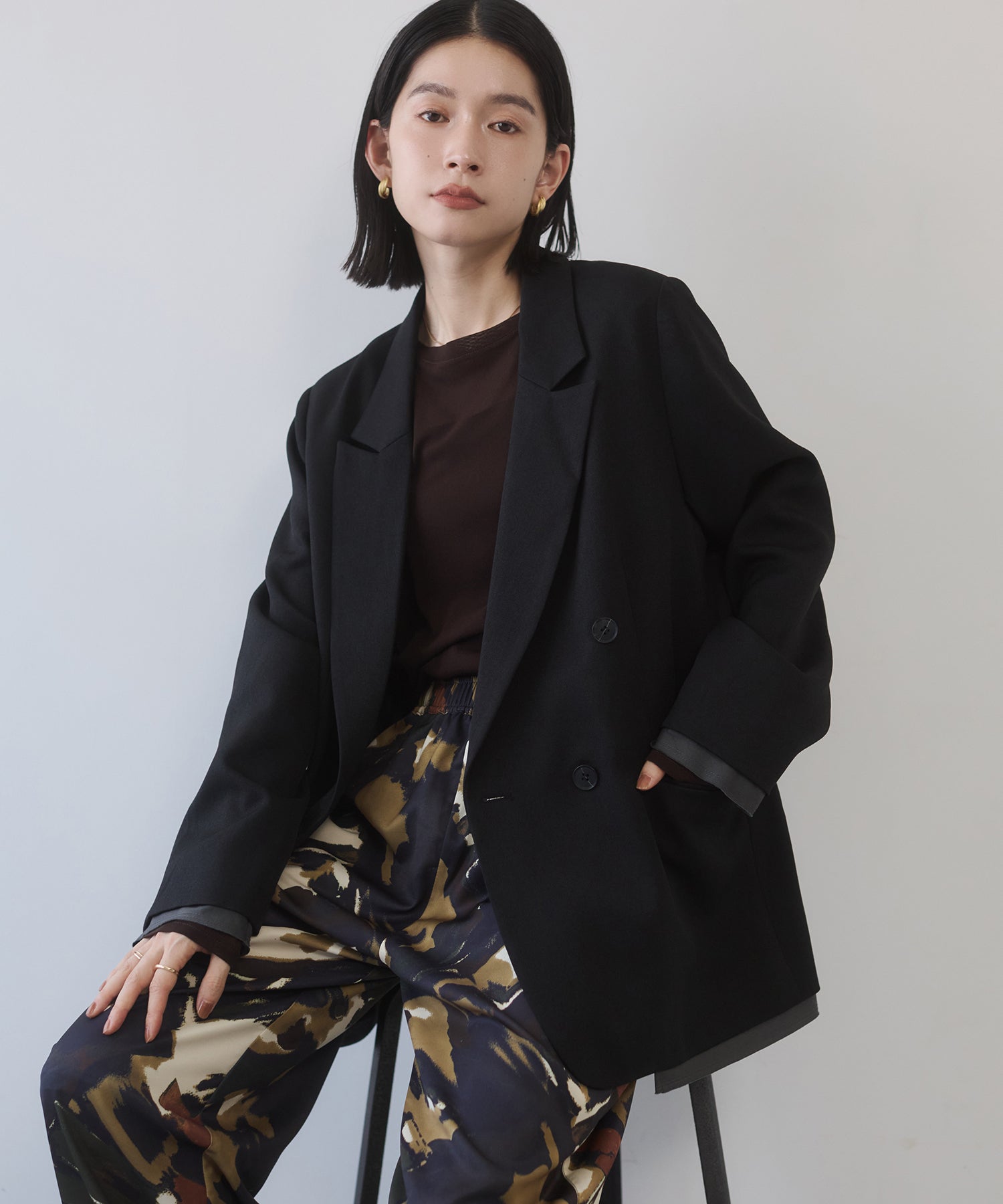 ストライプ ダブルジャケット