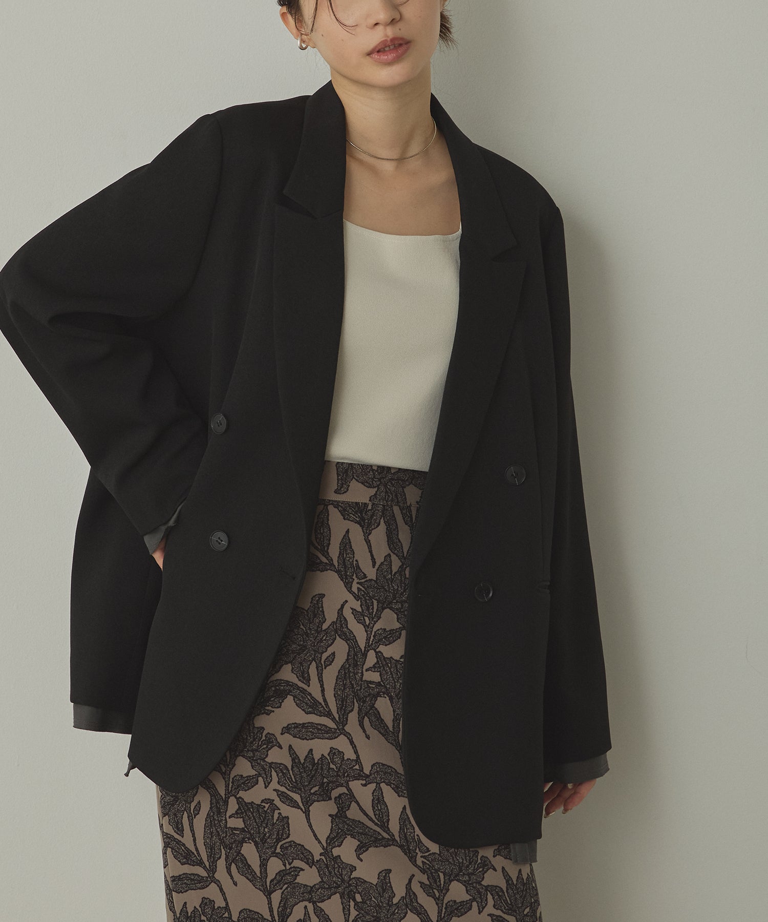 ストライプ ダブルジャケット