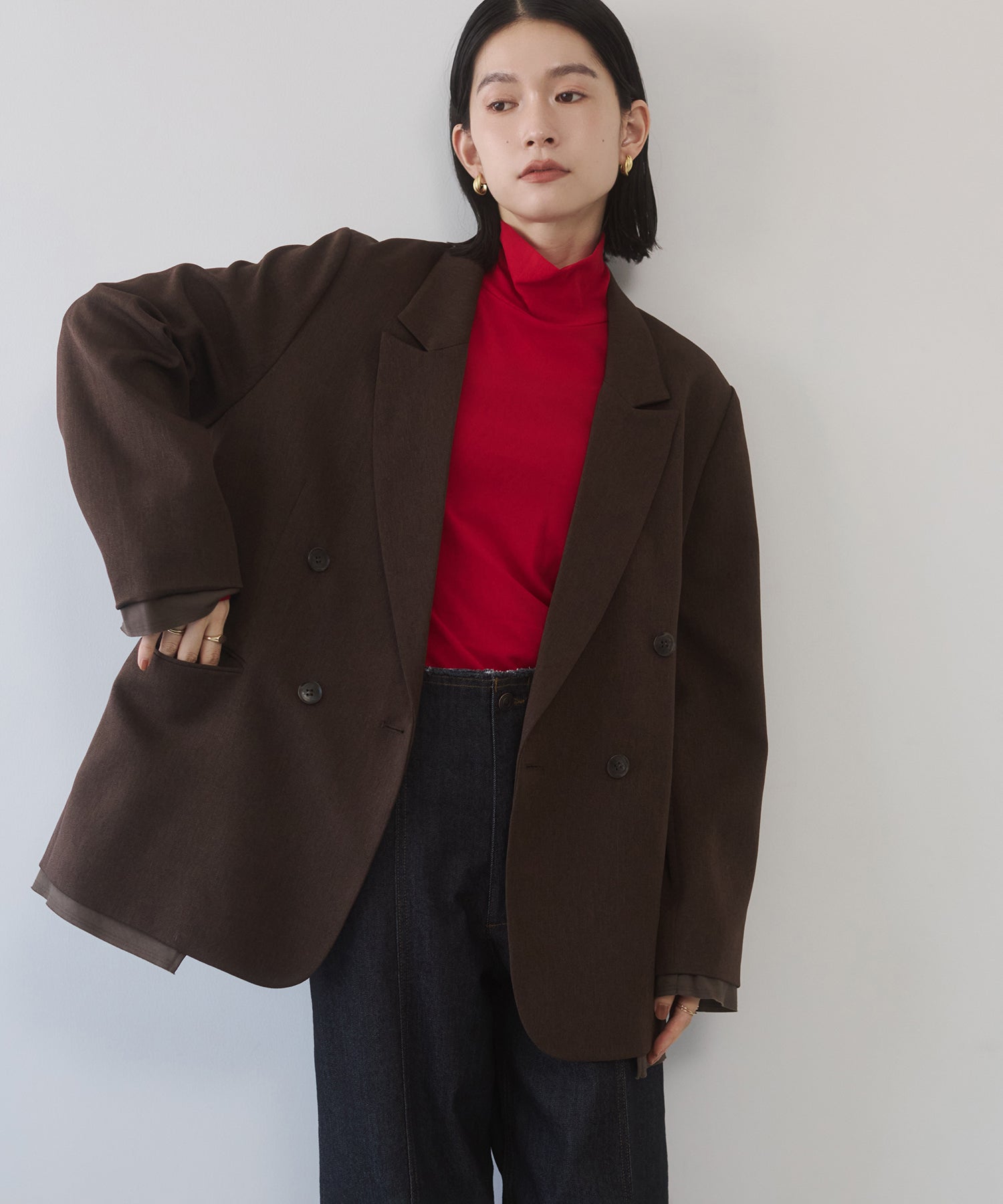 ストライプ ダブルジャケット