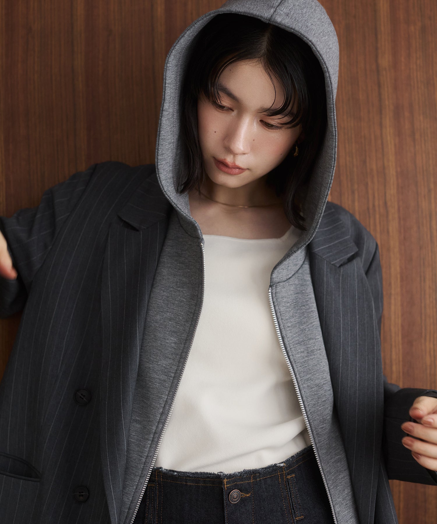 ストライプ ダブルジャケット