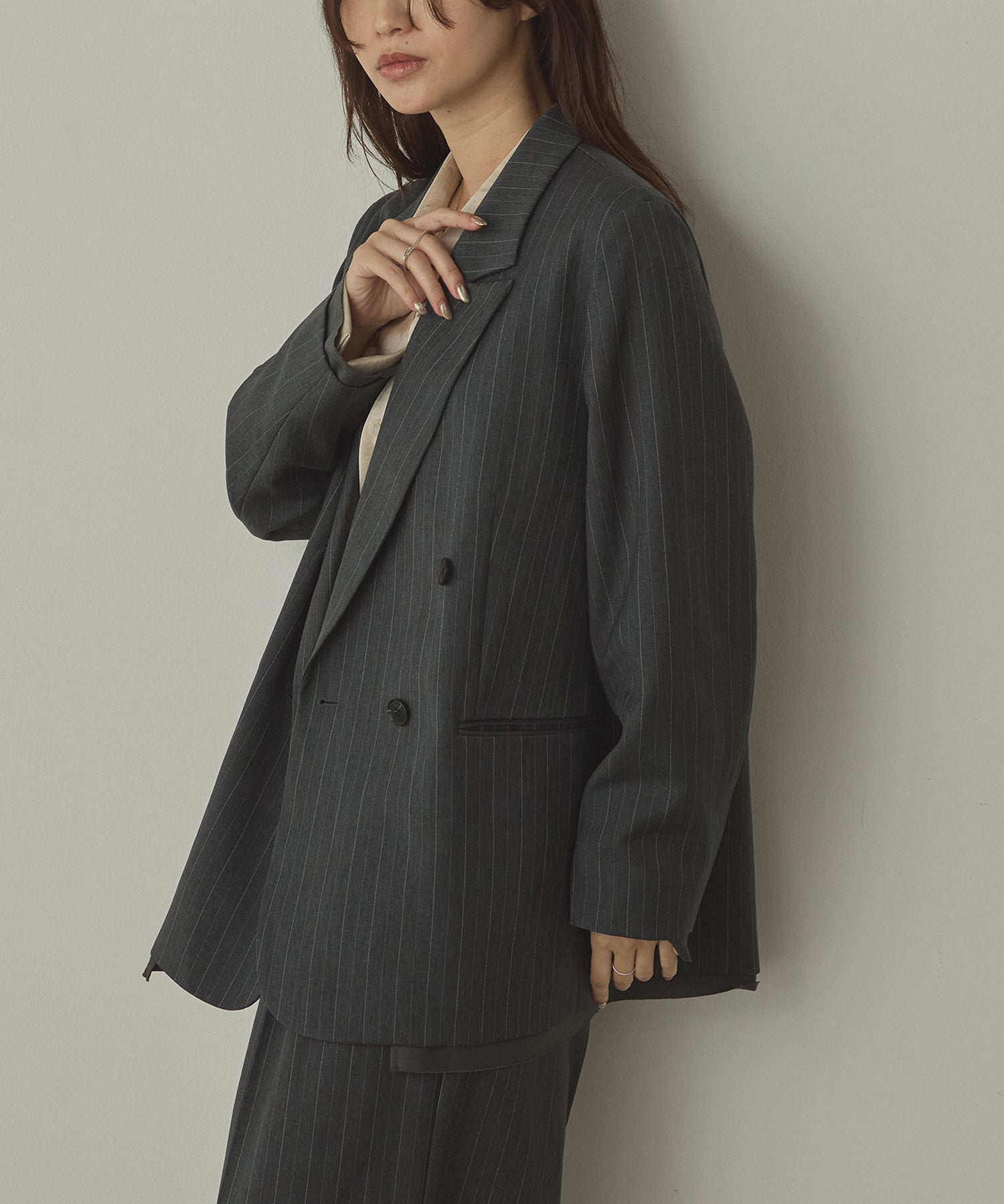ストライプ ダブルジャケット