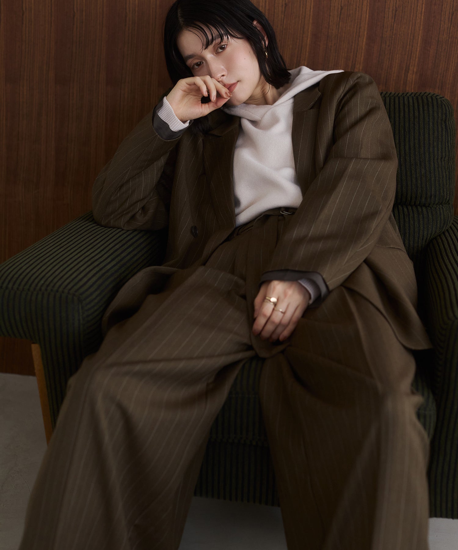 ストライプ ダブルジャケット