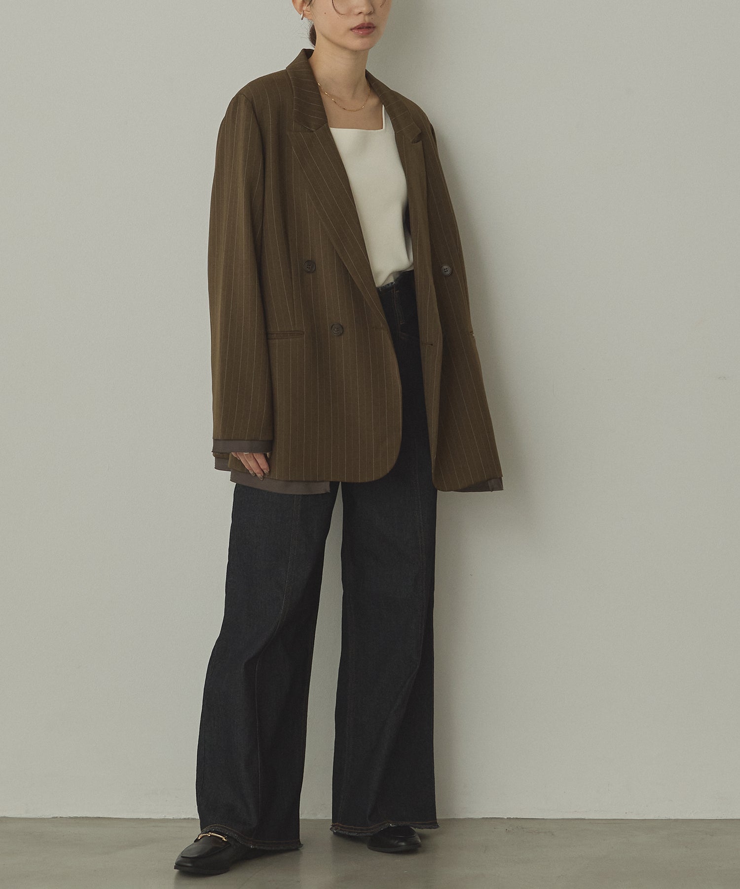 ストライプ ダブルジャケット