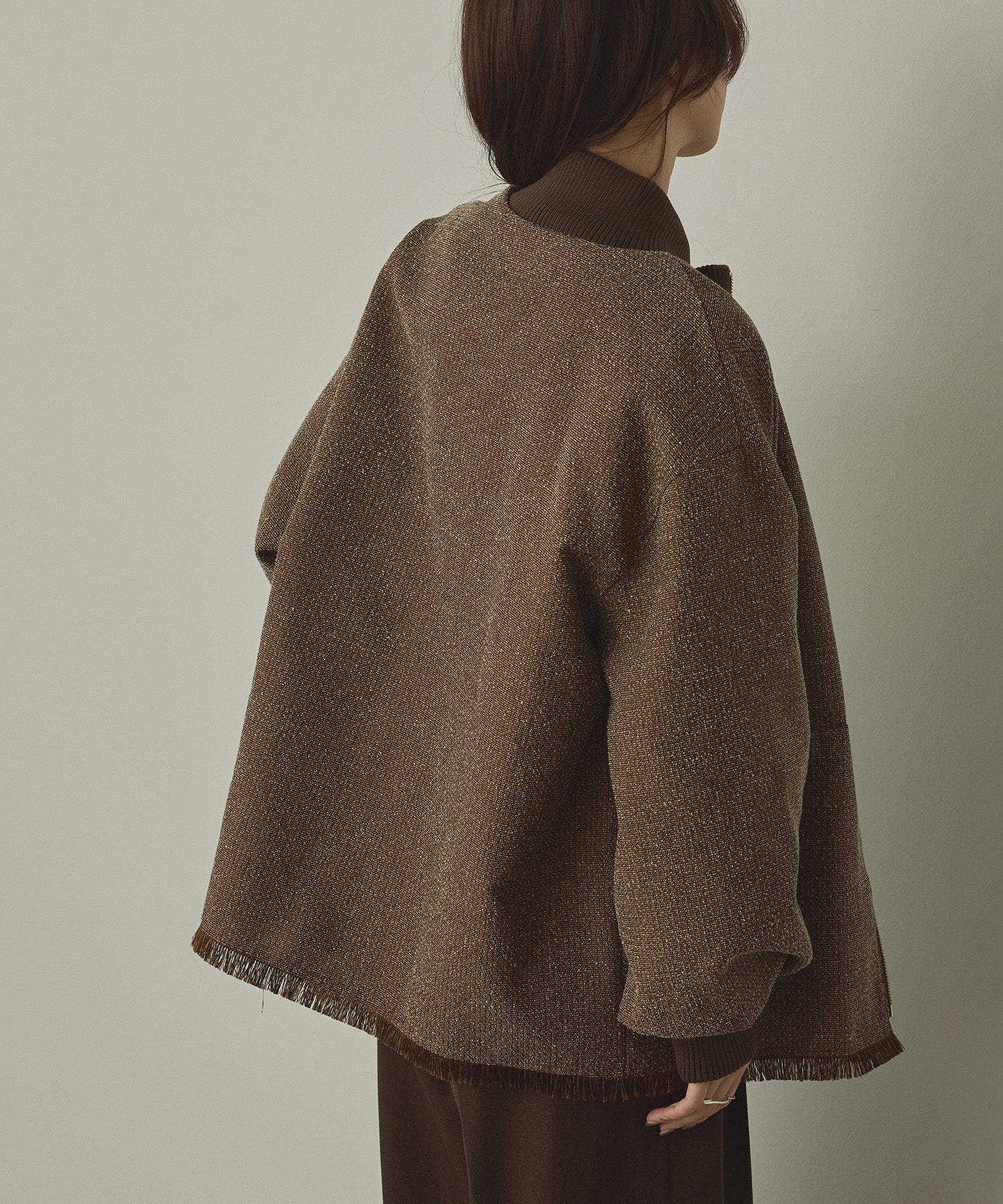 STAND COLLAR TWEED BLOUSON