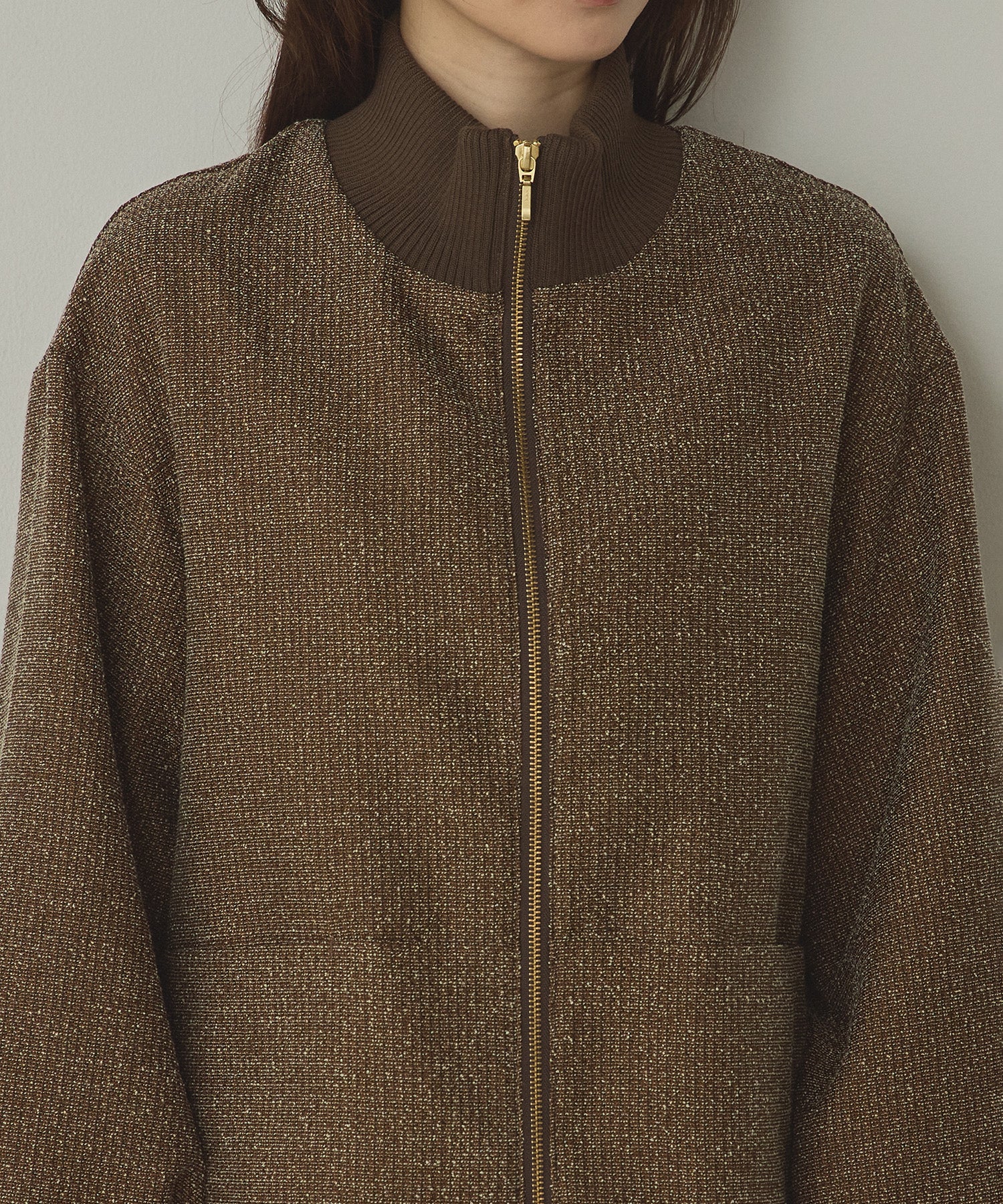 STAND COLLAR TWEED BLOUSON