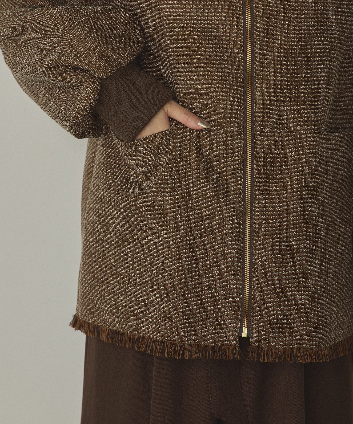 STAND COLLAR TWEED BLOUSON