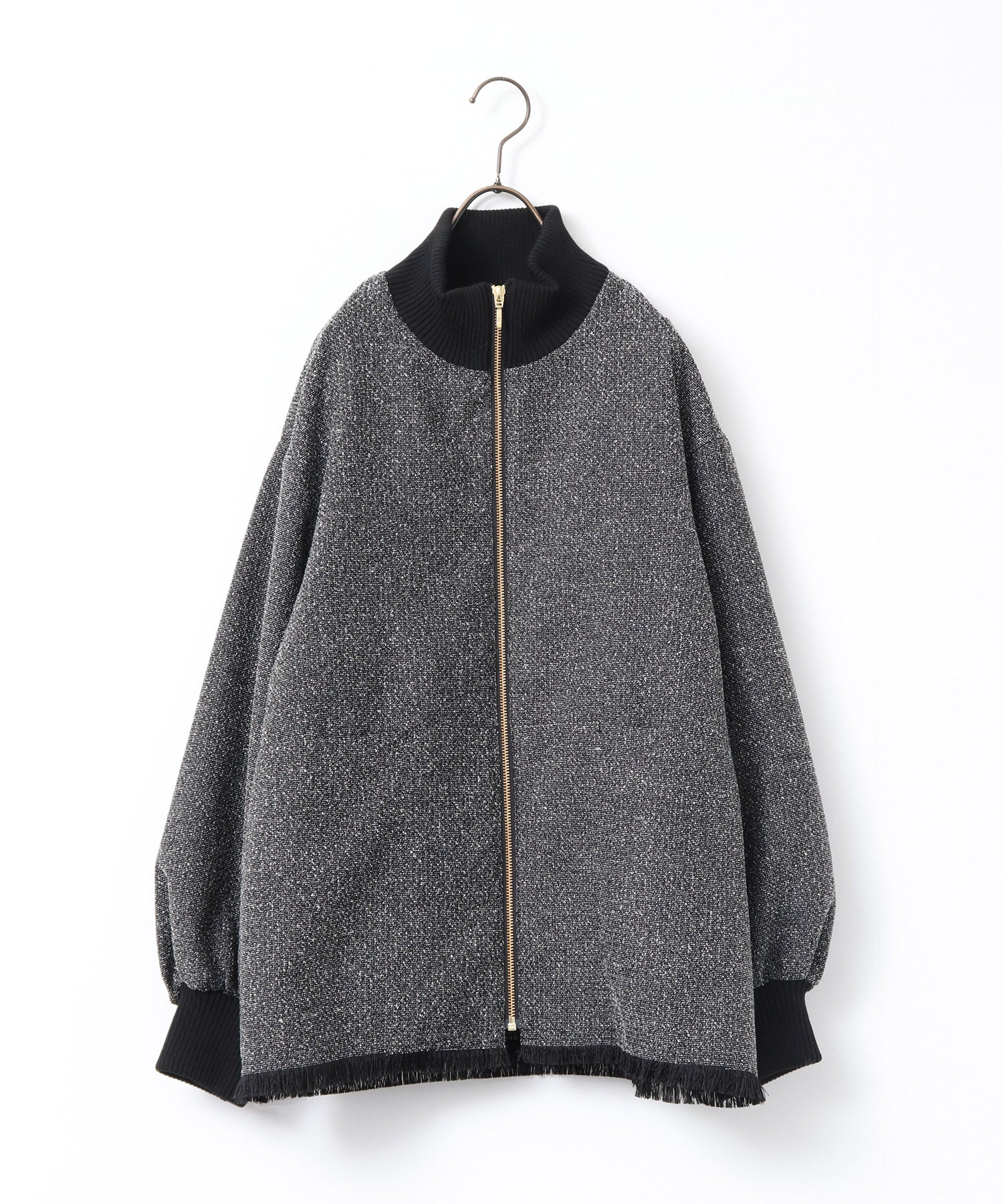 STAND COLLAR TWEED BLOUSON