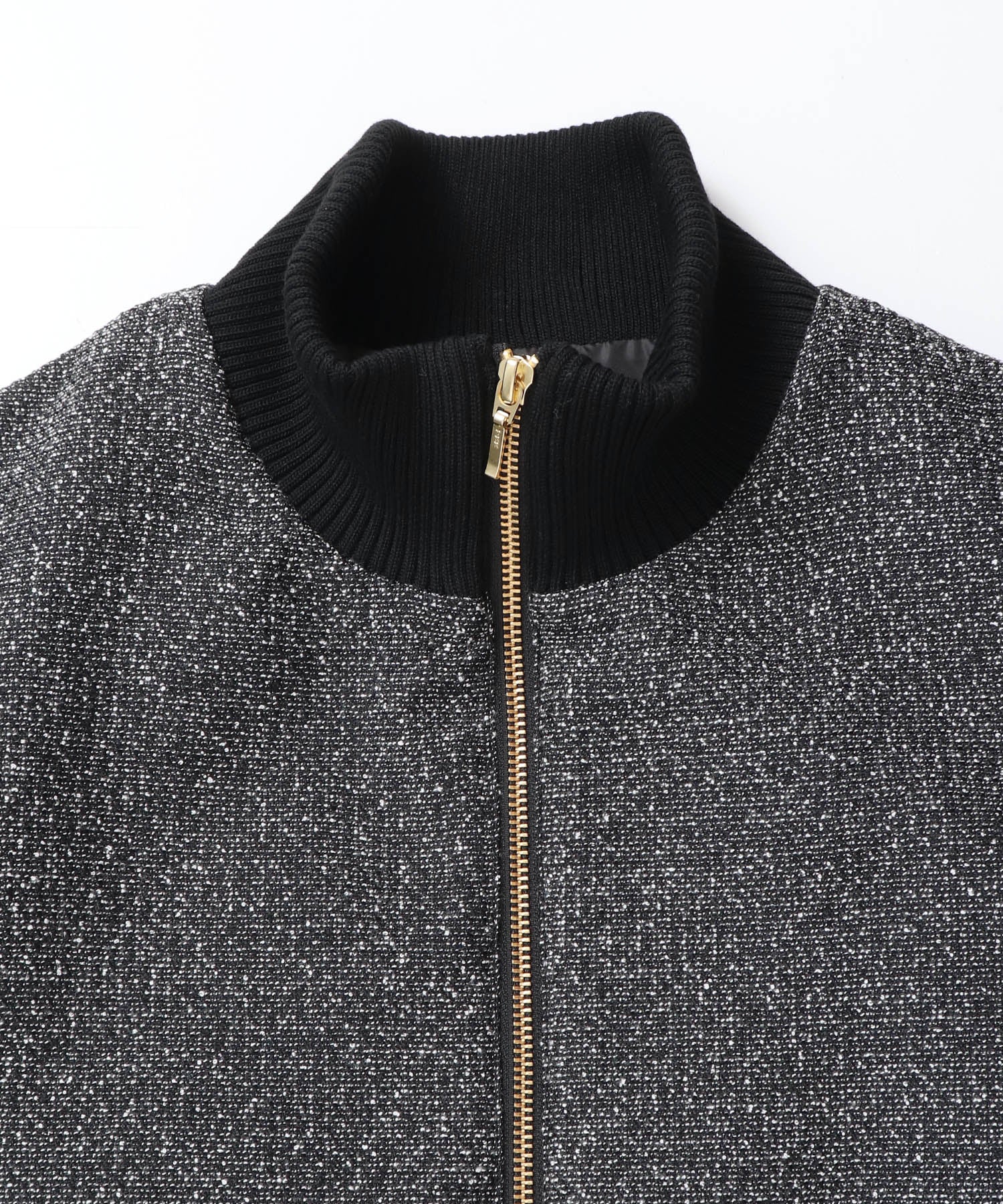 STAND COLLAR TWEED BLOUSON