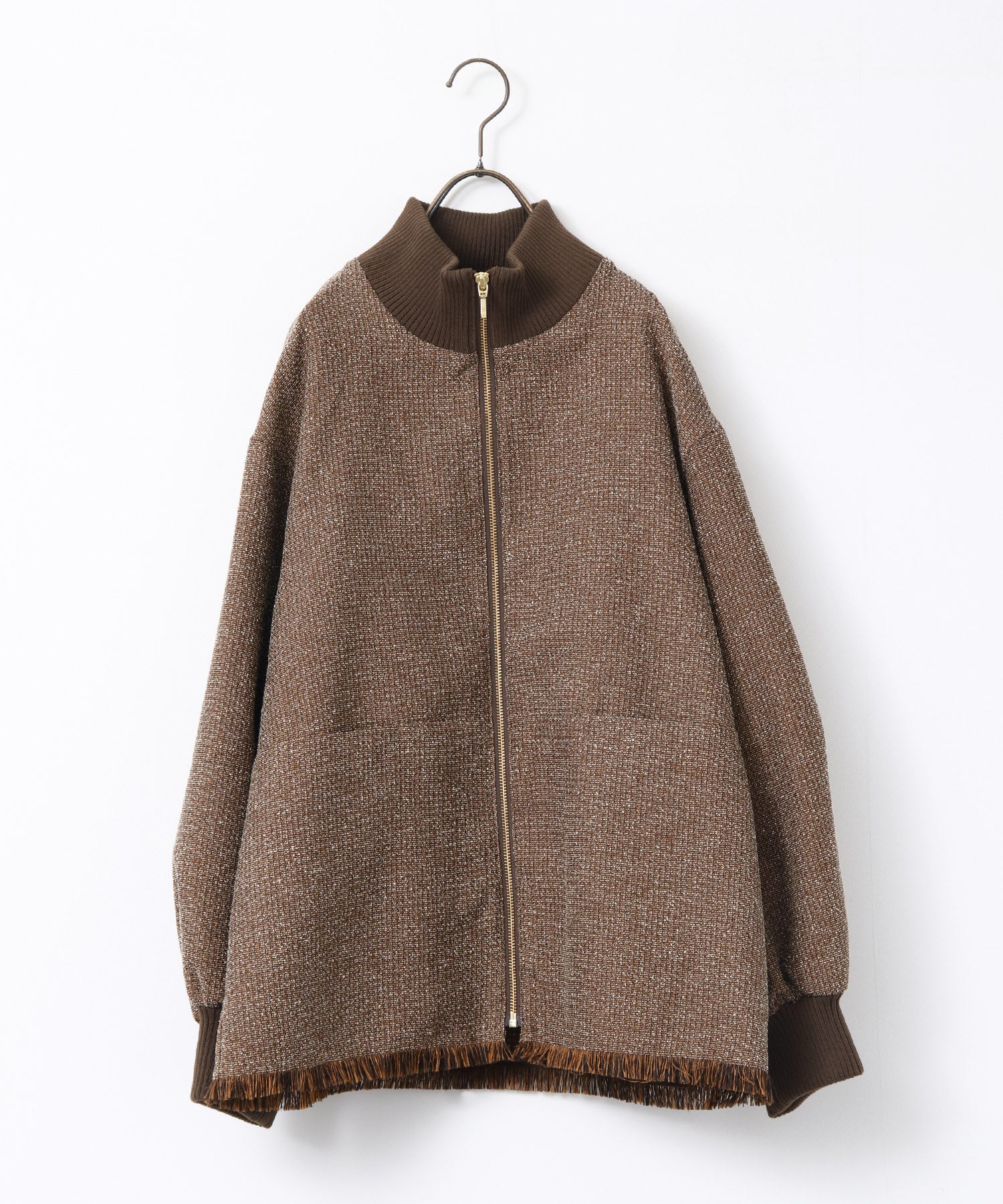 STAND COLLAR TWEED BLOUSON