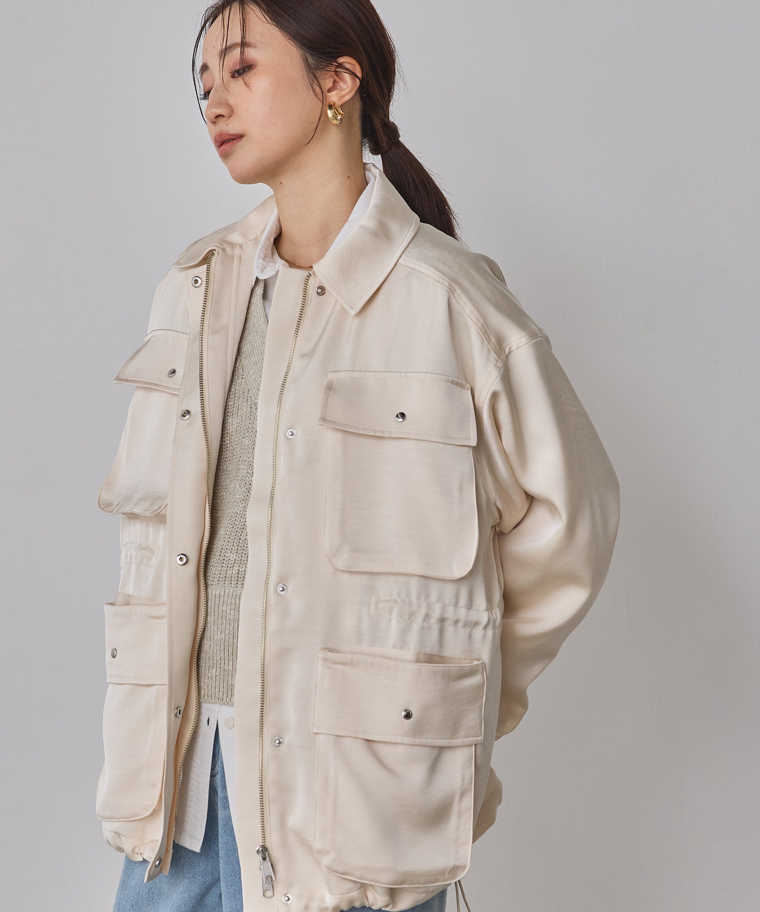 SATIN BIG POCKET LIGHT BLOUSON