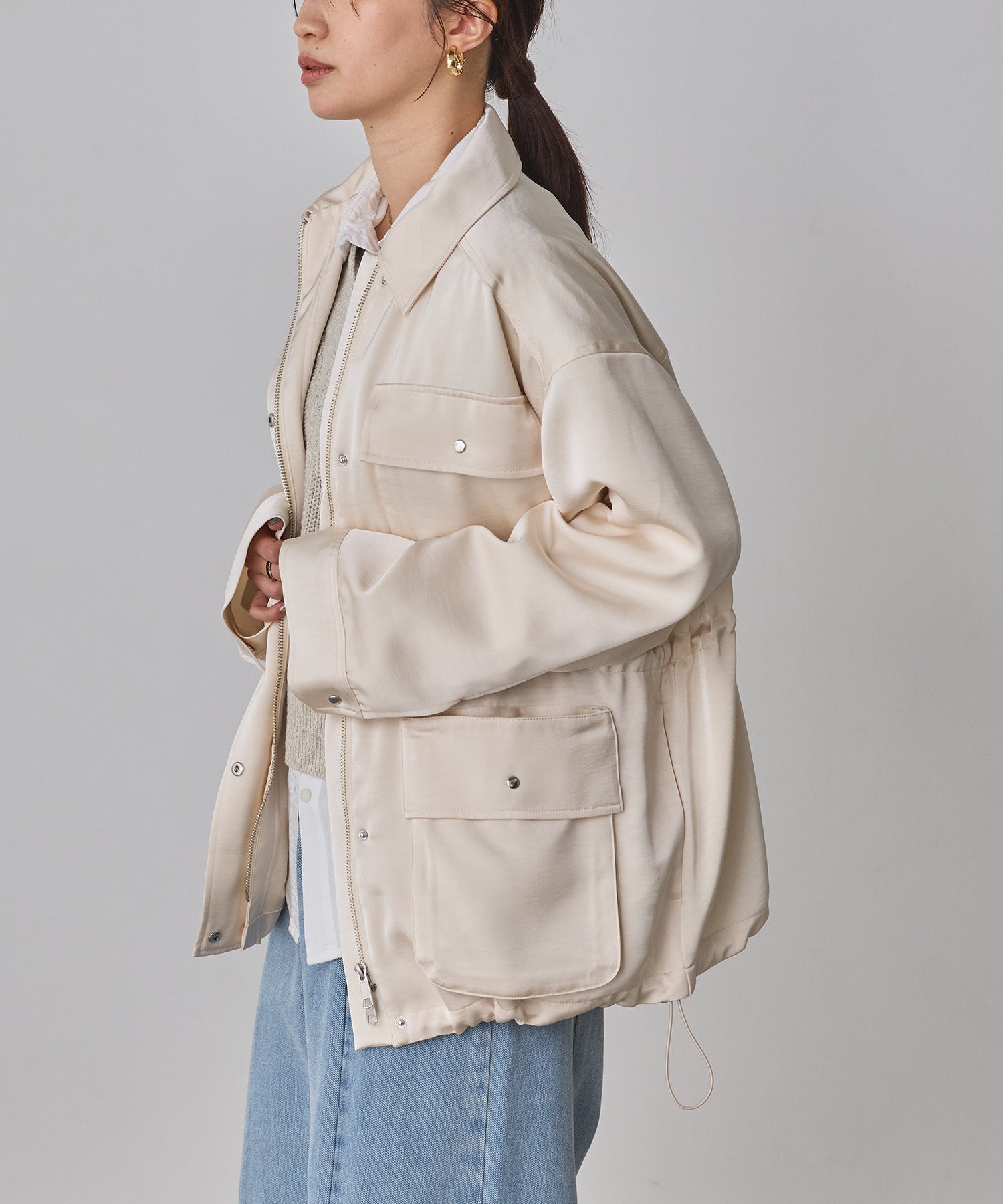SATIN BIG POCKET LIGHT BLOUSON