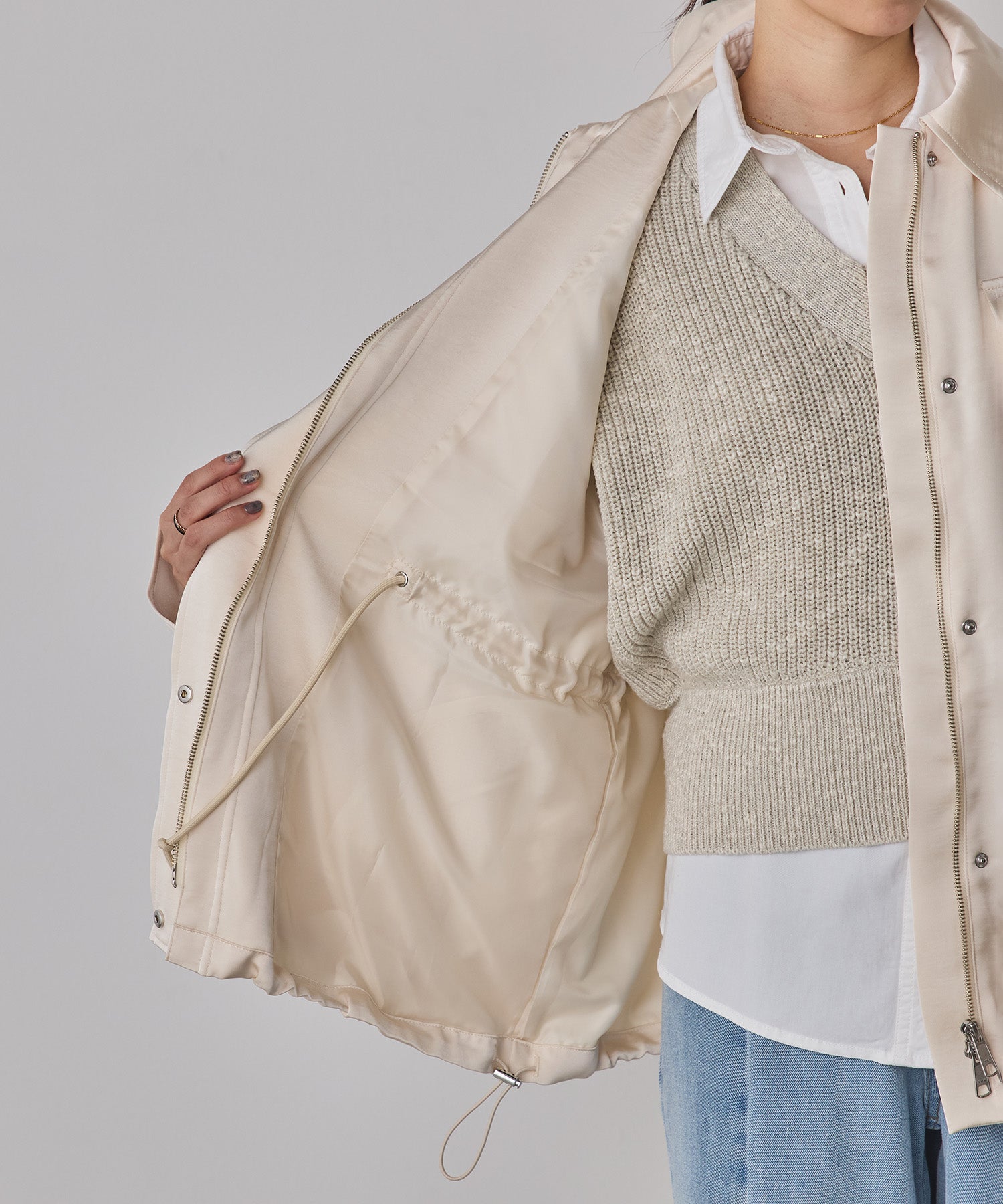 SATIN BIG POCKET LIGHT BLOUSON