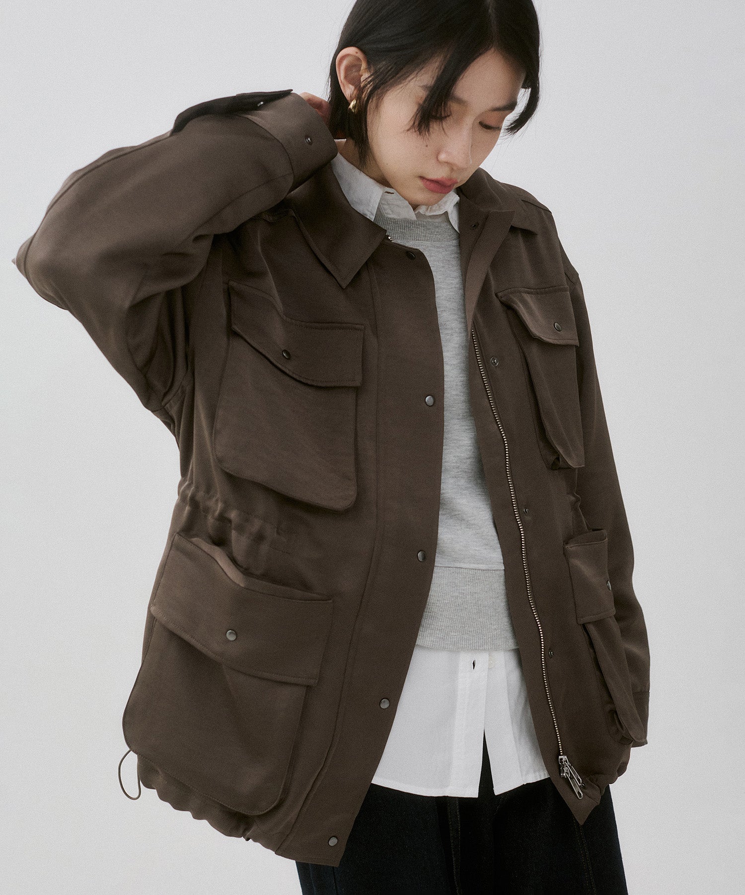 SATIN BIG POCKET LIGHT BLOUSON