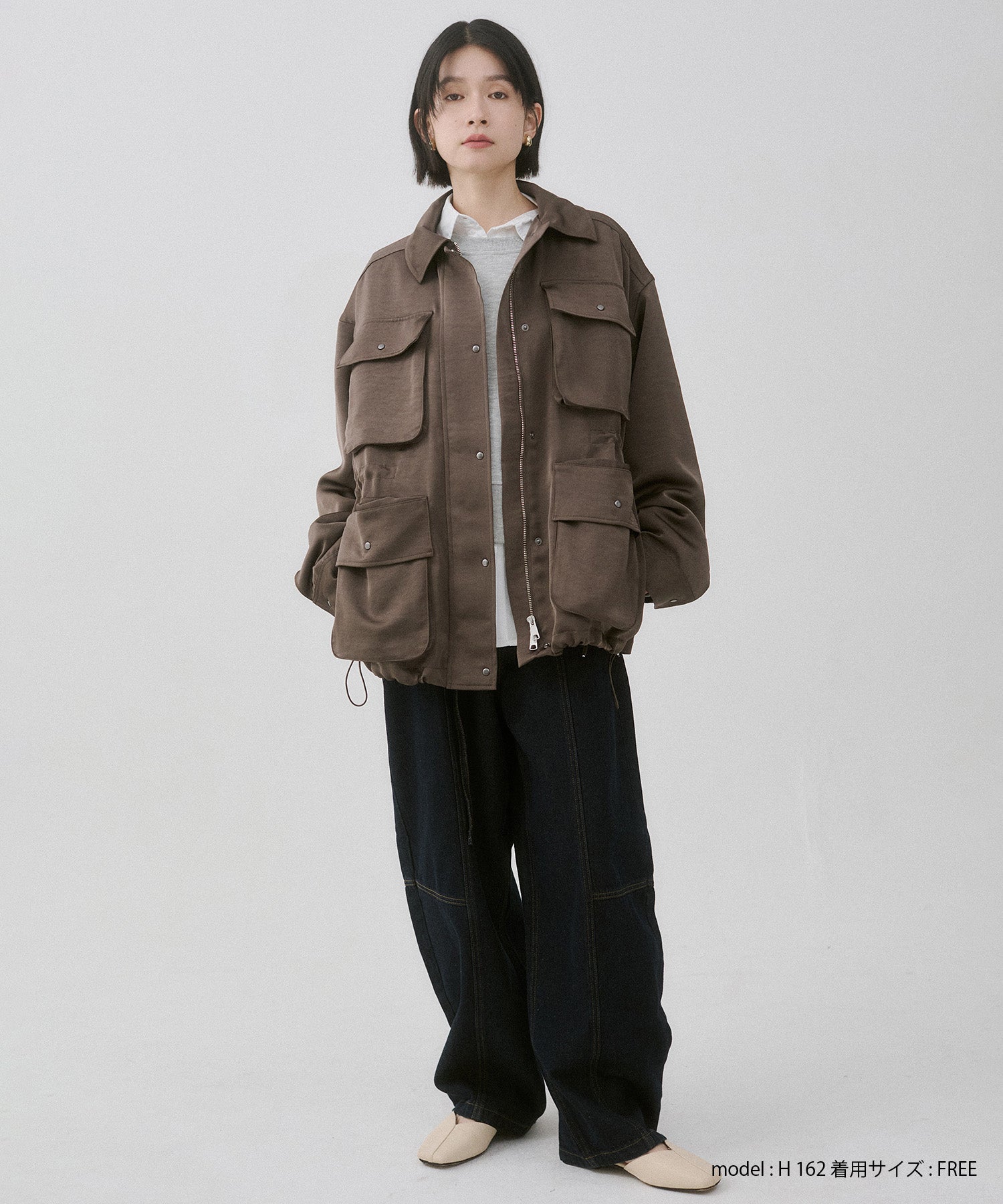SATIN BIG POCKET LIGHT BLOUSON