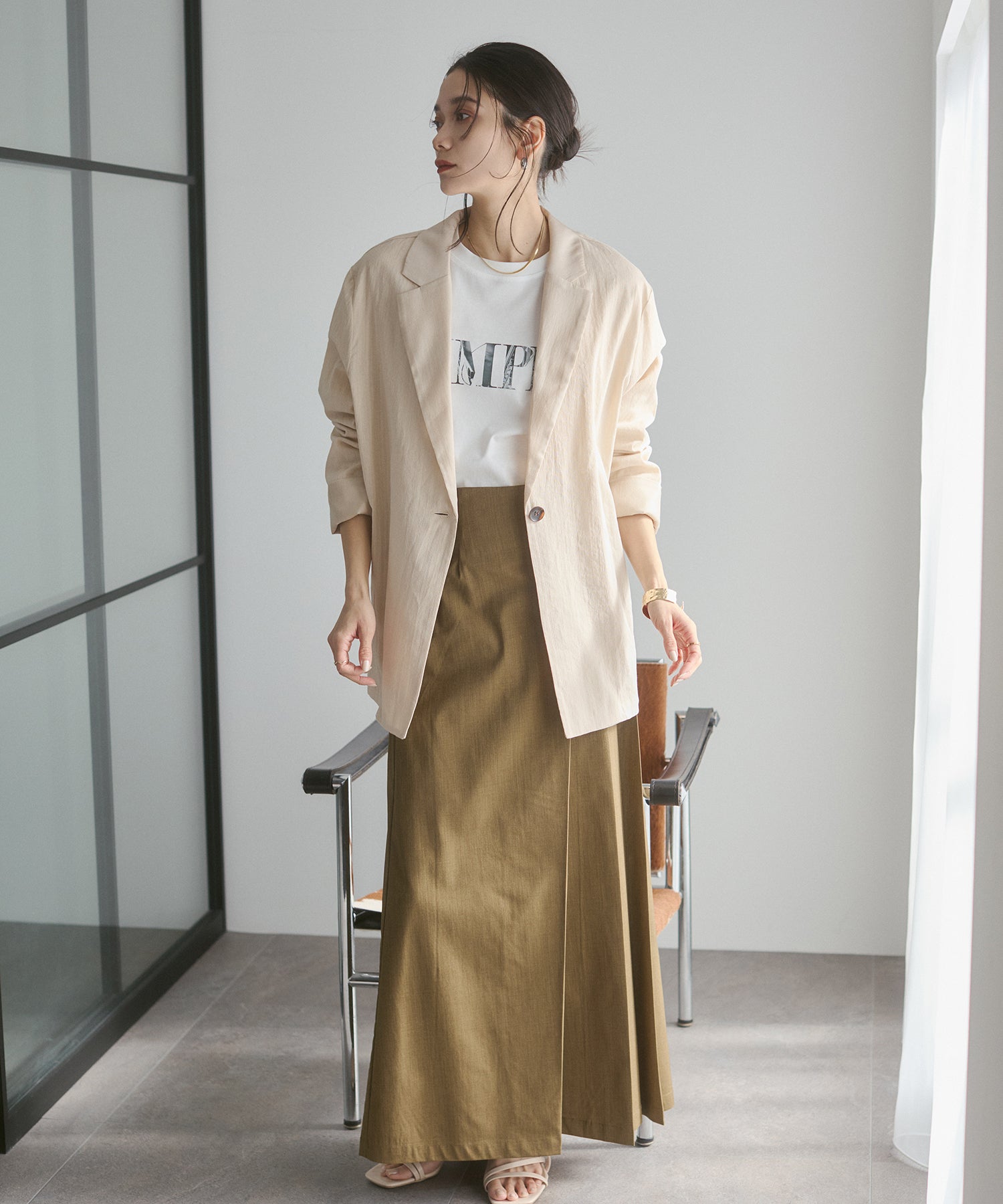 MIXED-FABRIC TAILORED JACKET