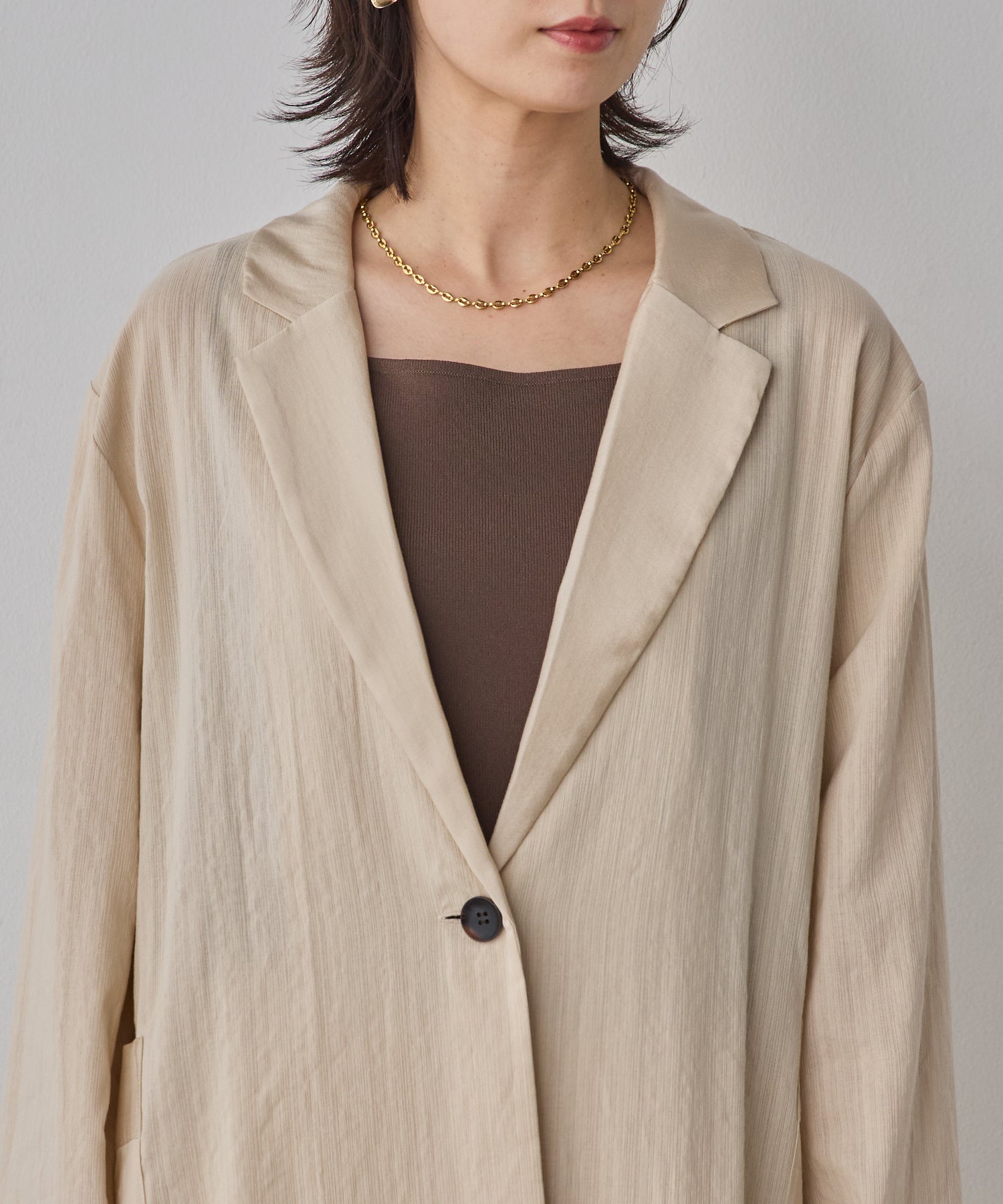 MIXED-FABRIC TAILORED JACKET