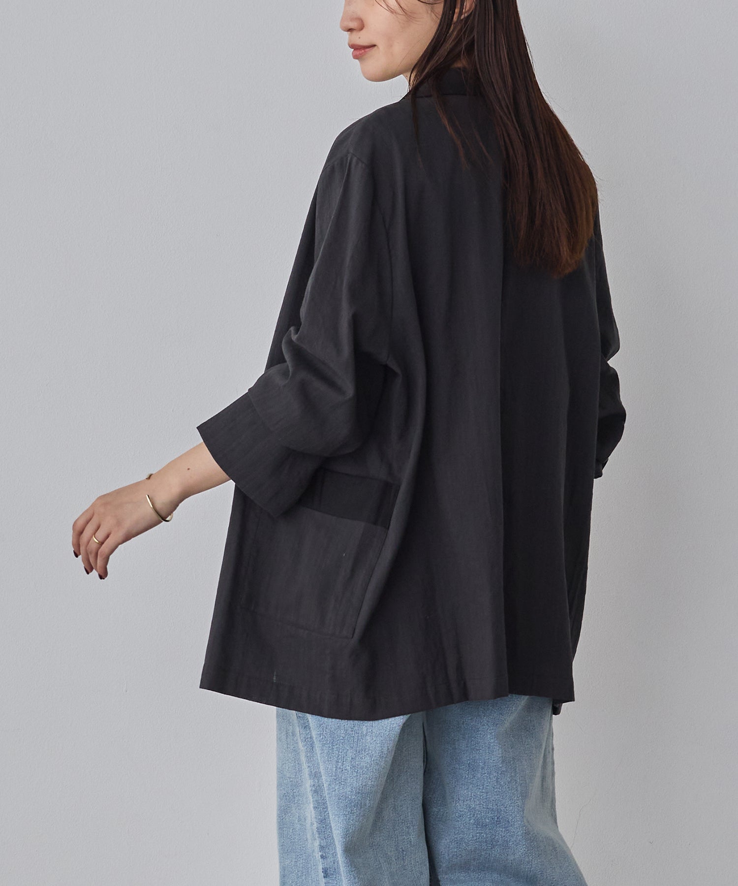 MIXED-FABRIC TAILORED JACKET