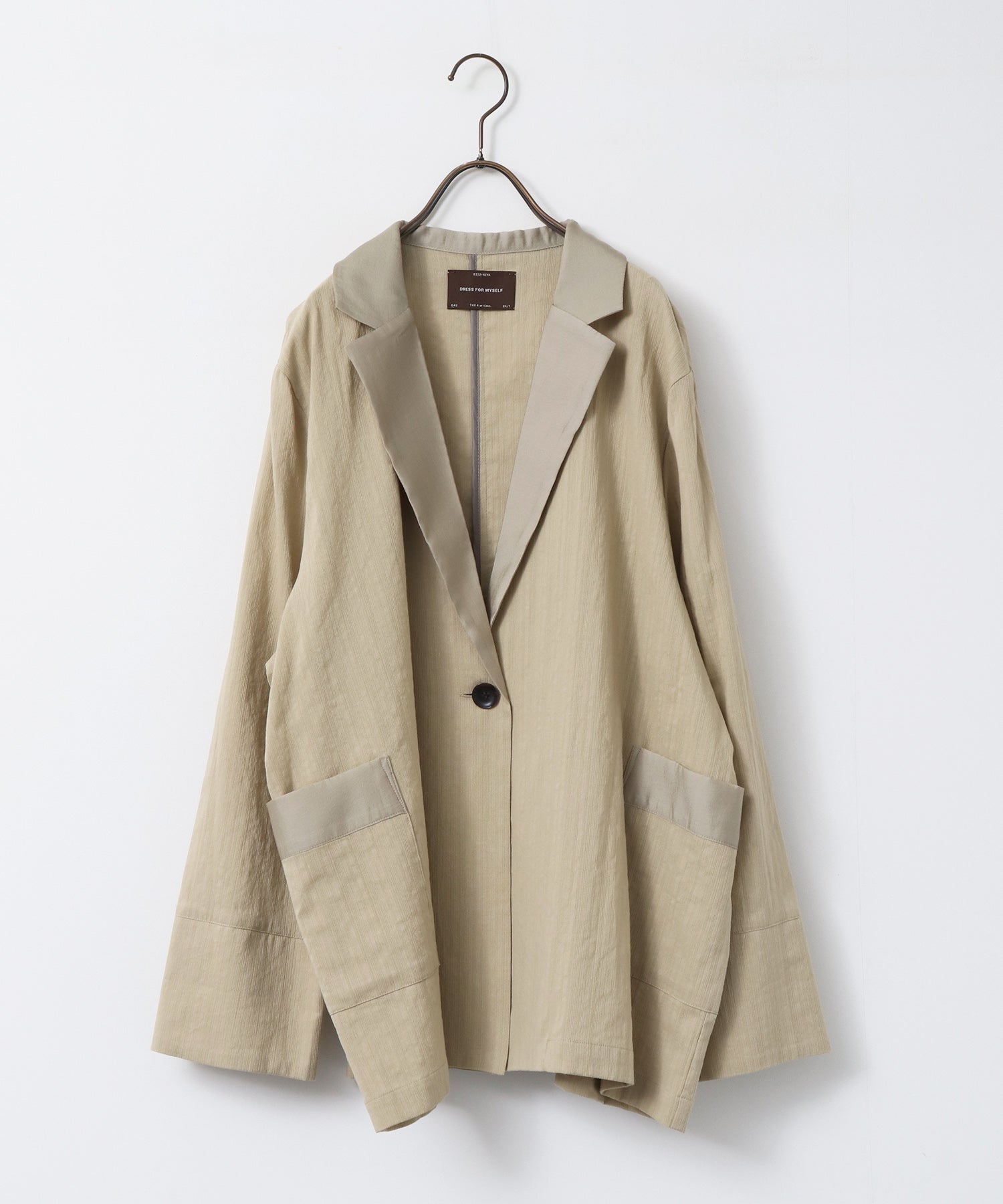 MIXED-FABRIC TAILORED JACKET