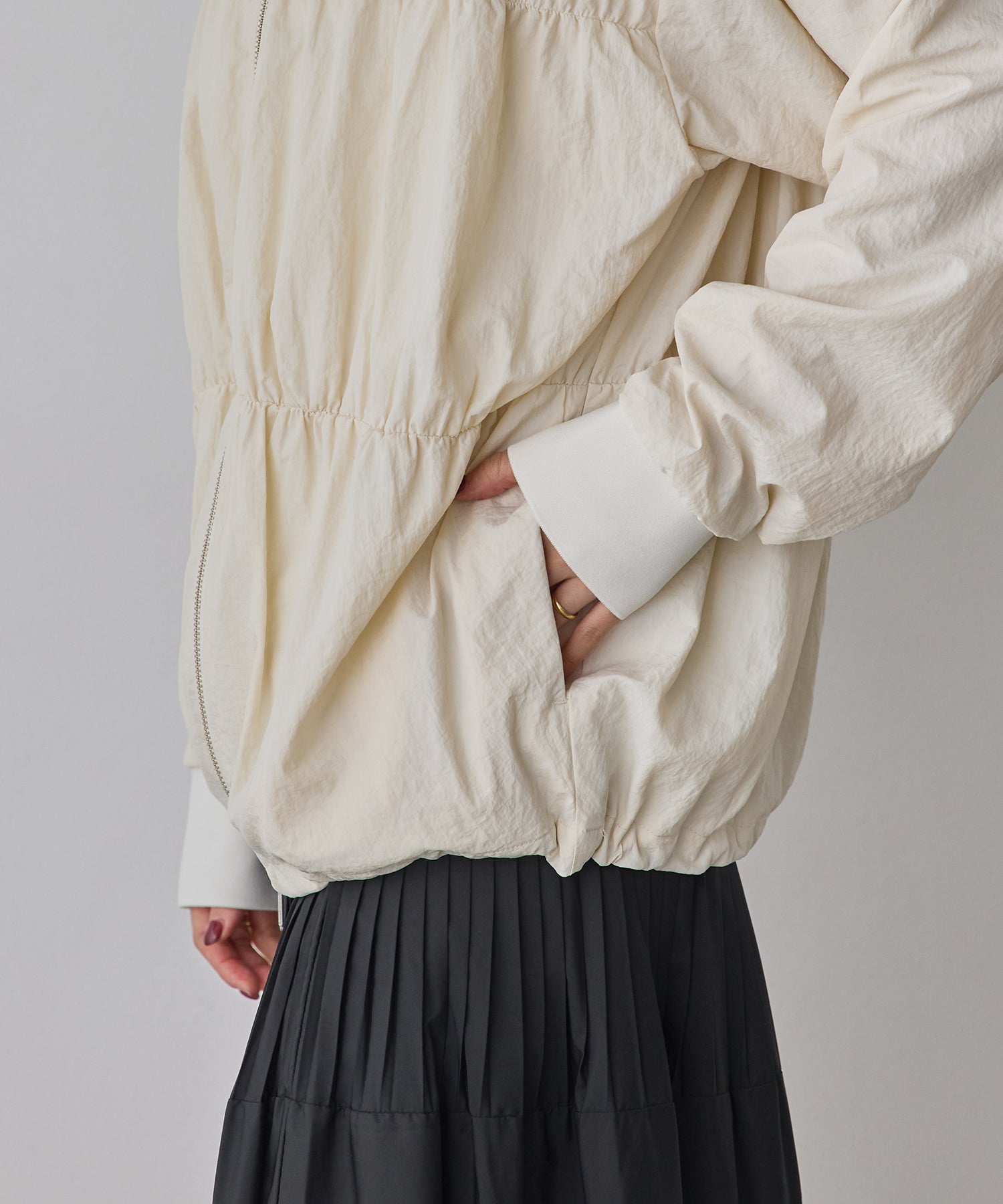 NYLON DOUBLE ZIP BLOUSON