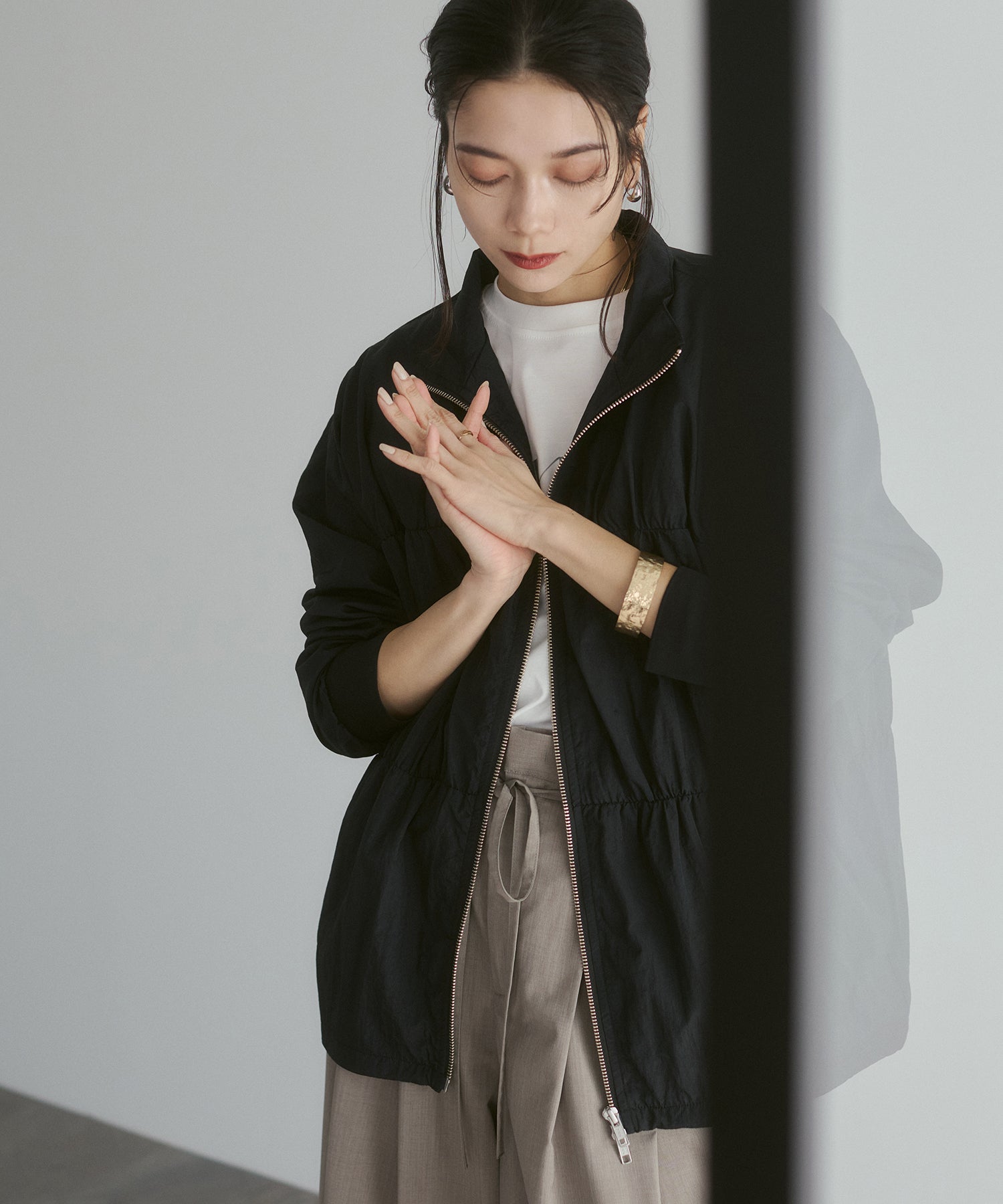 NYLON DOUBLE ZIP BLOUSON