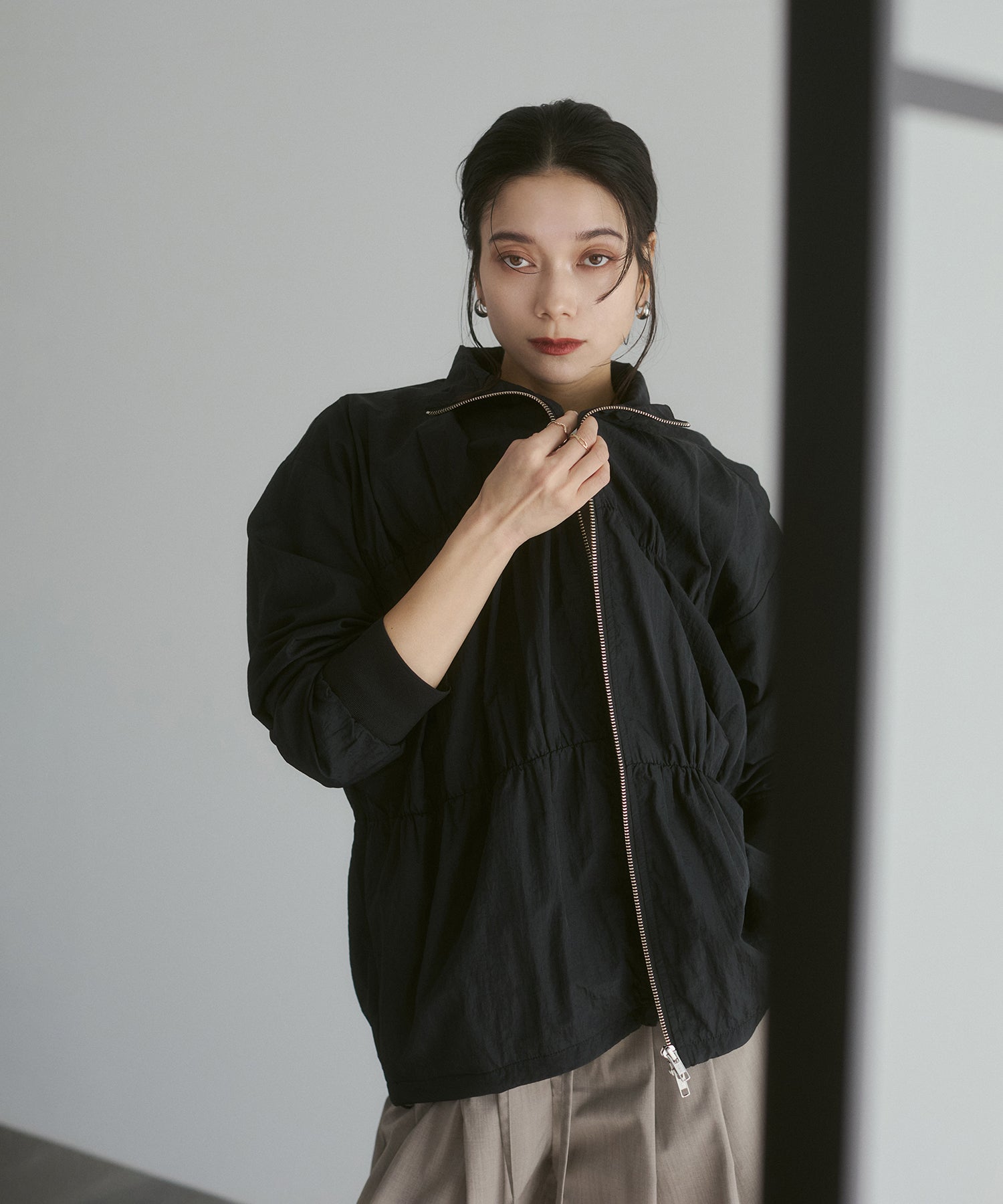 NYLON DOUBLE ZIP BLOUSON