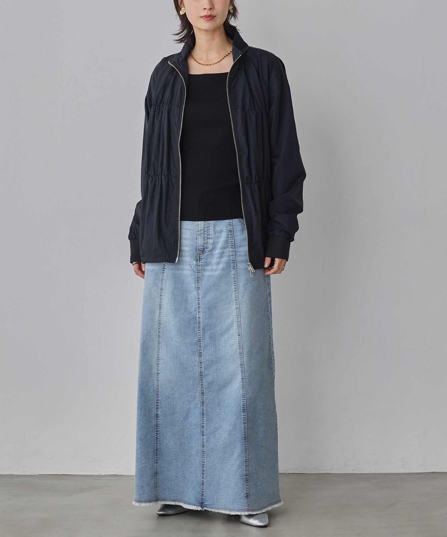 NYLON DOUBLE ZIP BLOUSON