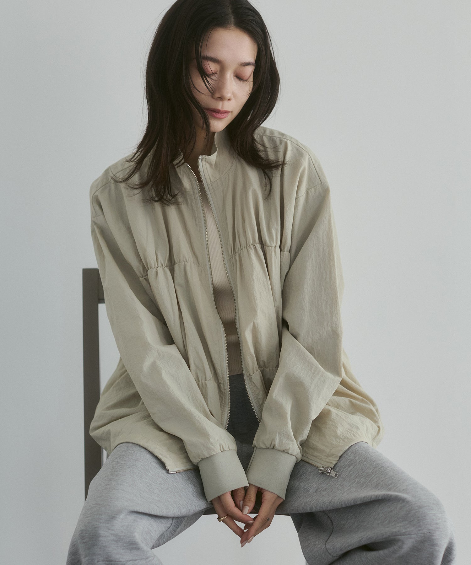 NYLON DOUBLE ZIP BLOUSON