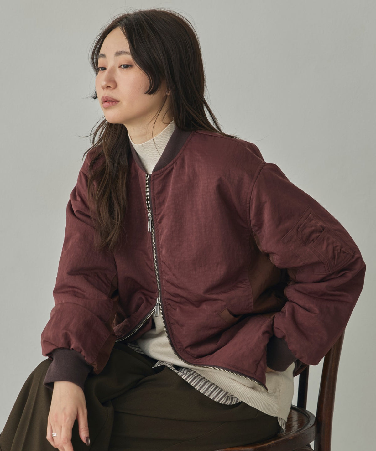 SUBTLE COLOURWAY NYLON MA-1 BOMBER JACKET