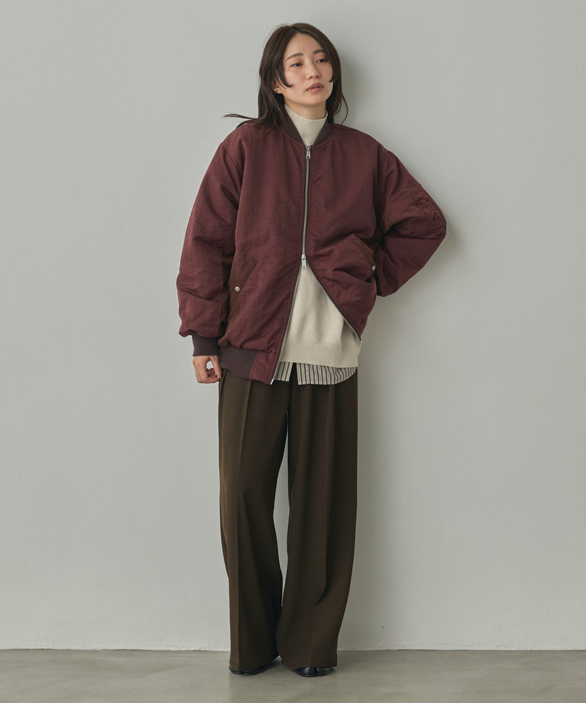 SUBTLE COLOURWAY NYLON MA-1 BOMBER JACKET