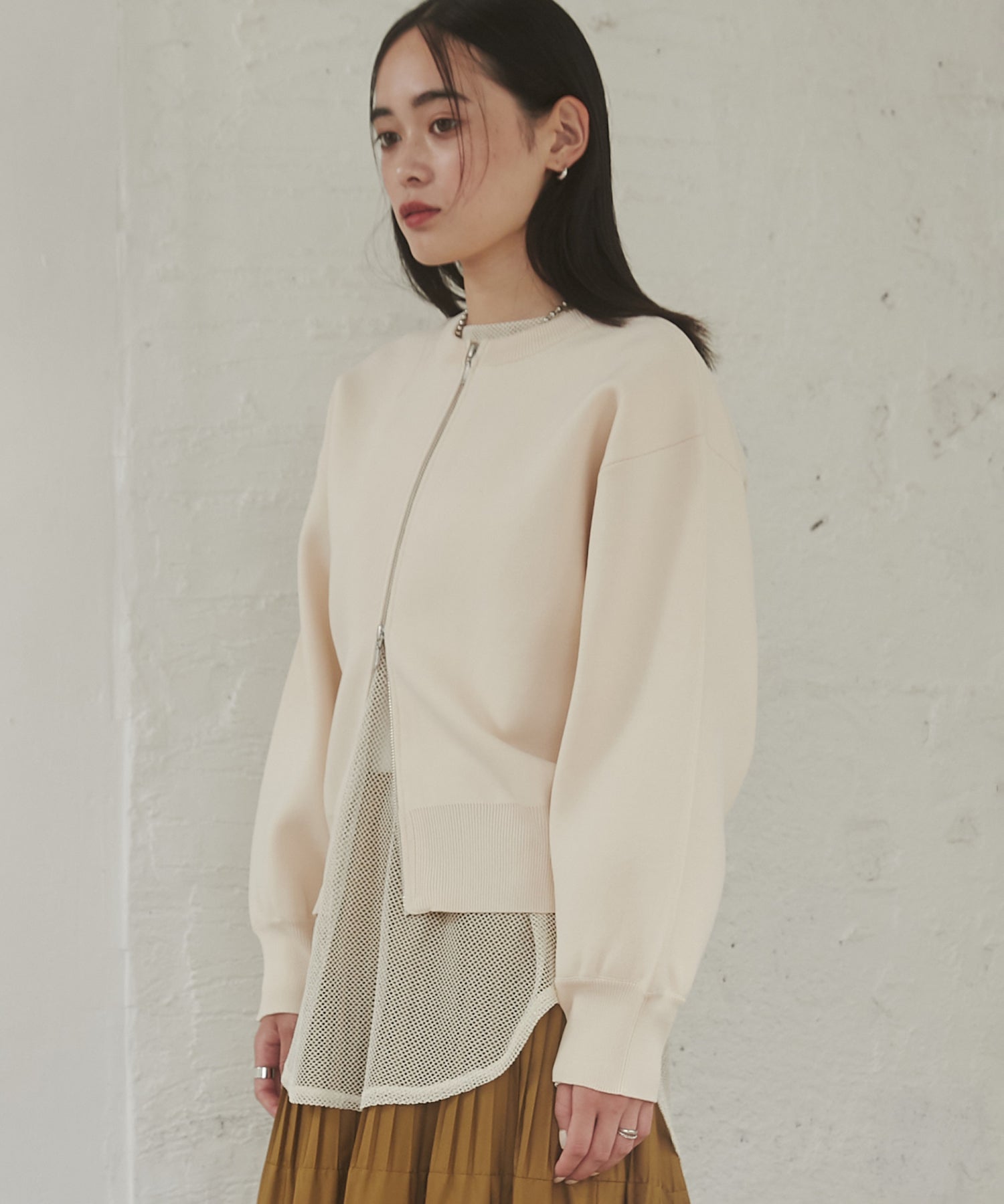 【WEB限定/別注】ジップショートカーディガン