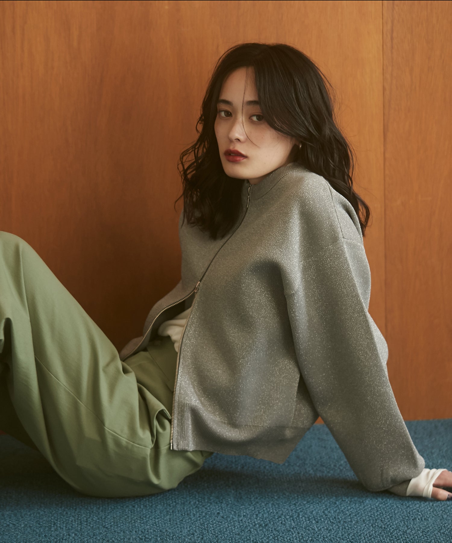 【WEB限定/別注】ジップショートカーディガン