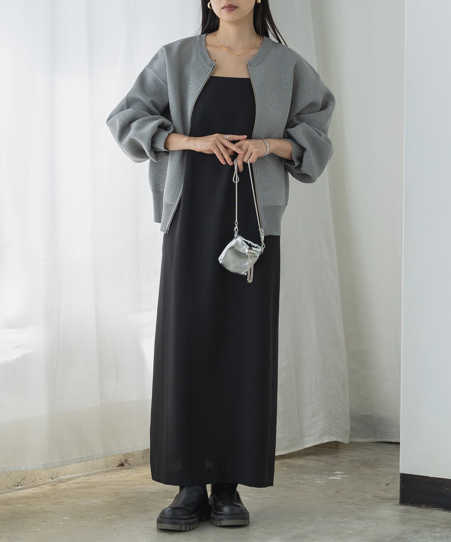 【WEB限定/別注】ジップショートカーディガン